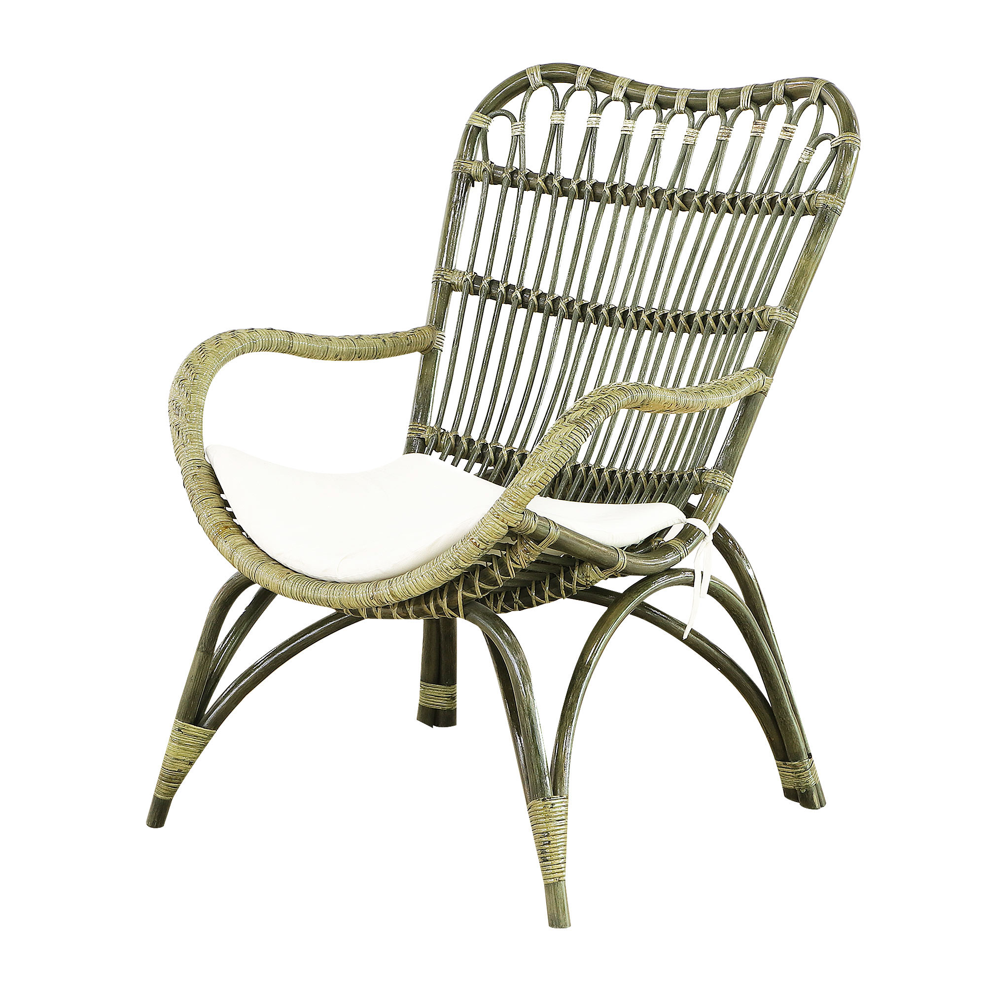Комплект Rattan grand: кресло, оттоманка lounge olive, цвет оливковый - фото 2