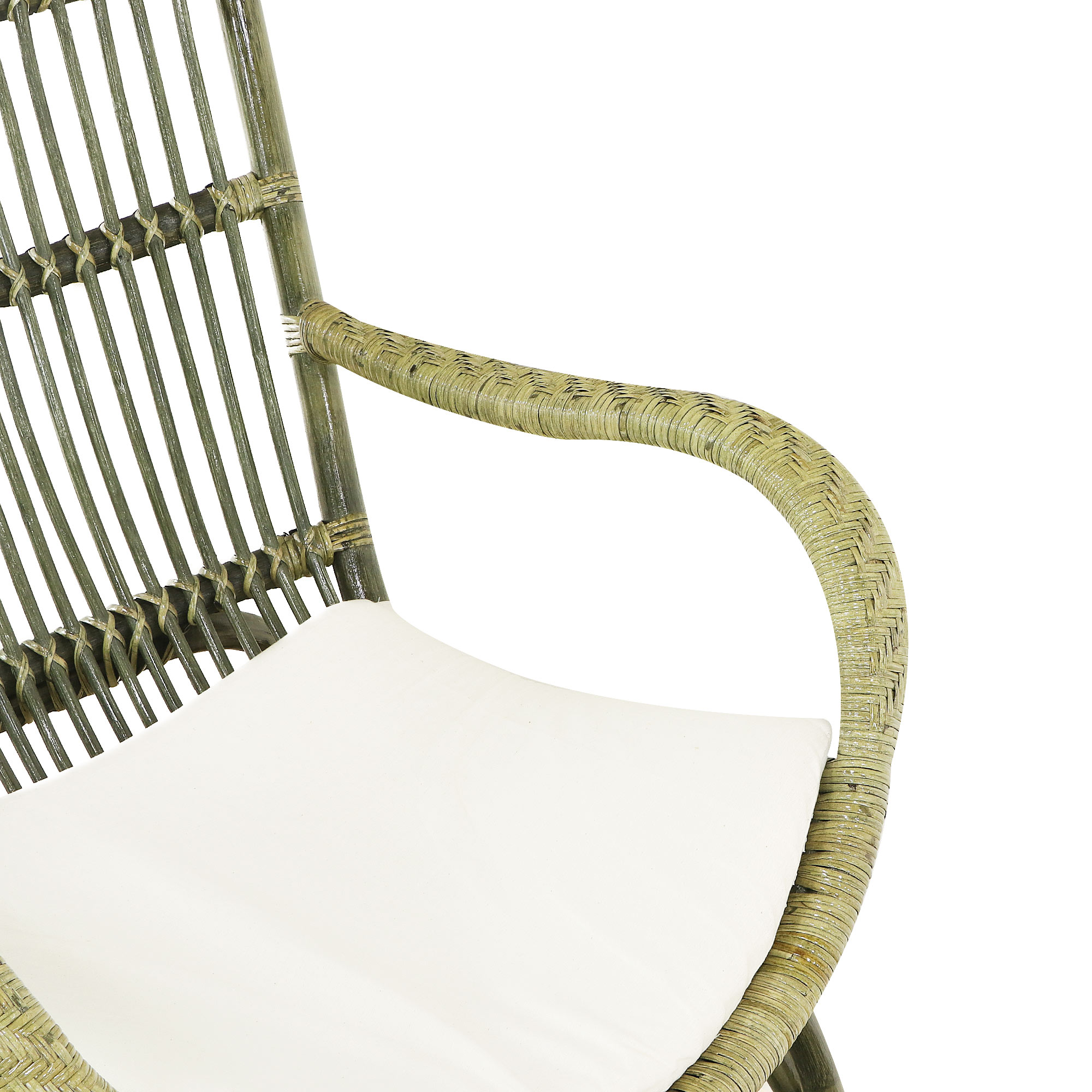 Комплект Rattan grand: кресло, оттоманка lounge olive, цвет оливковый - фото 4