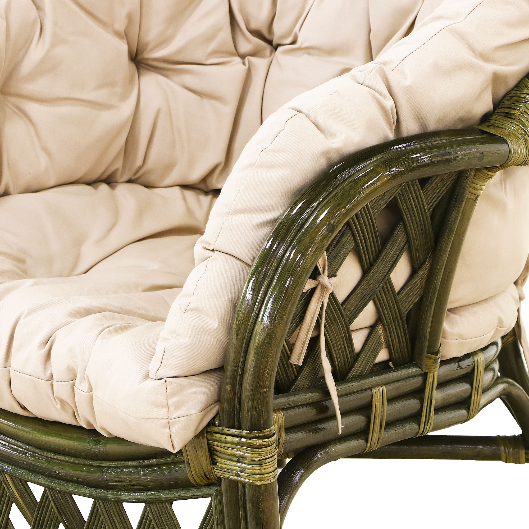 фото Комплект мебели rattan grand amalfi olive: диван, стол, 2 кресла