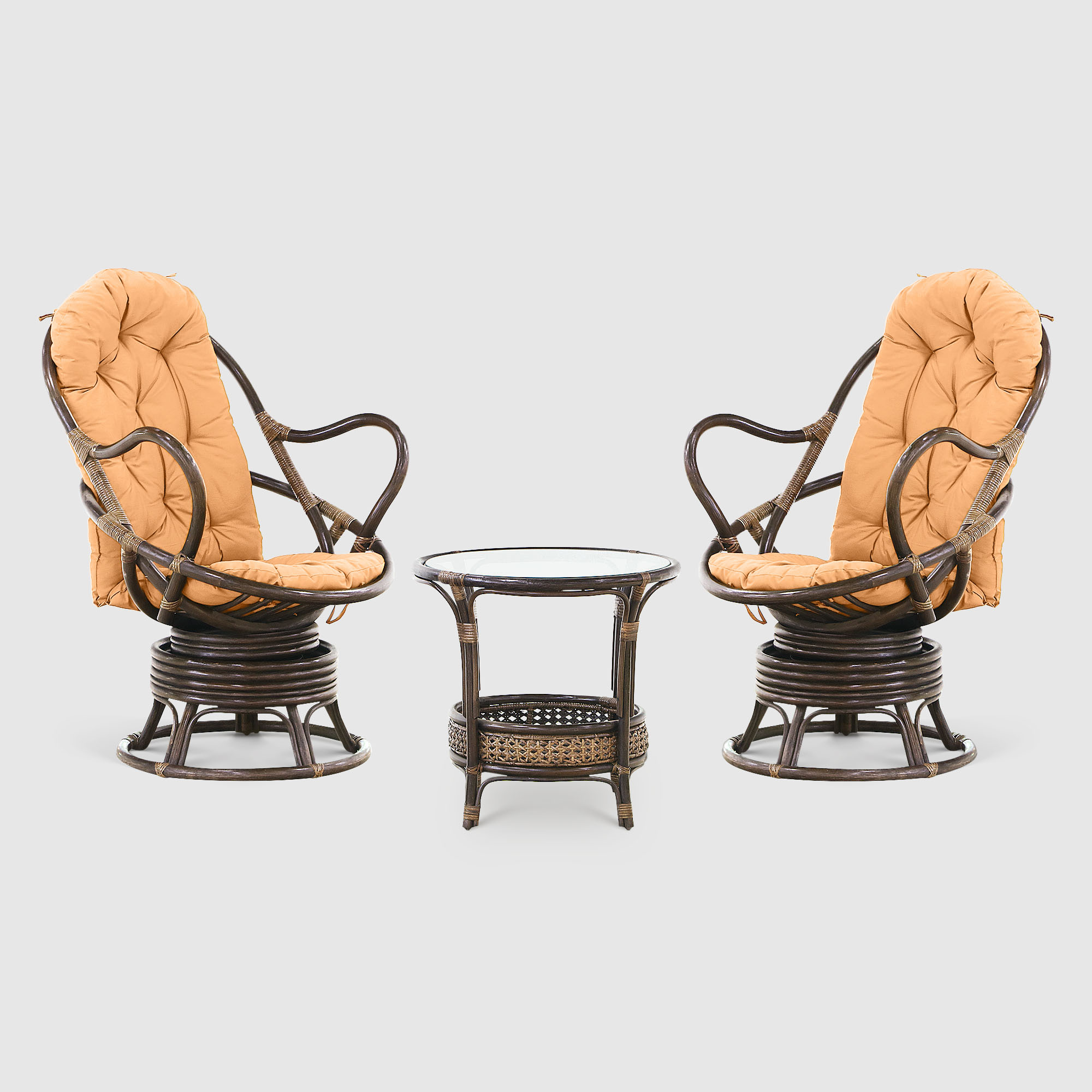 фото Комплект мебели rattan grand sienna dk brown: столик, кресло