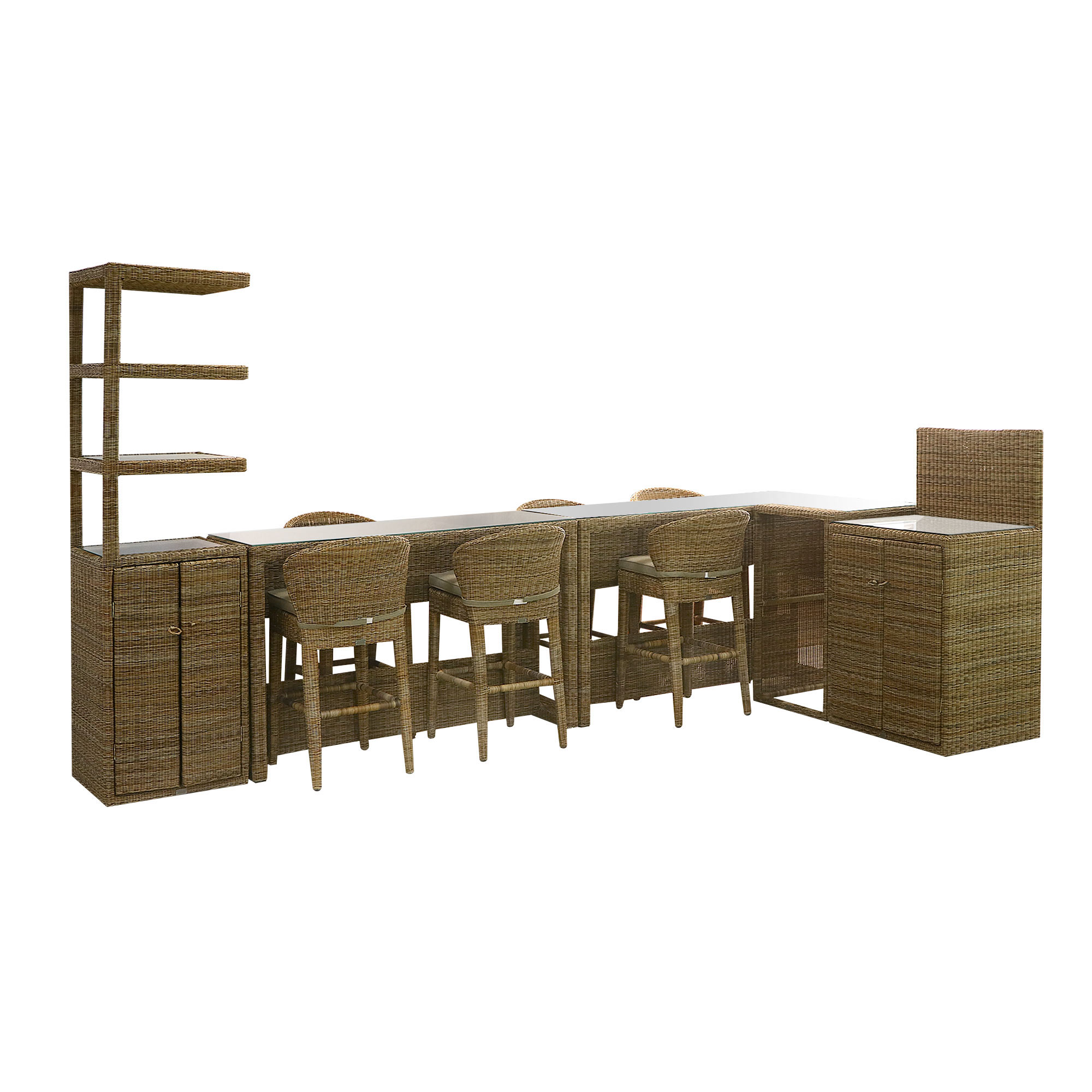 фото Комплект мебели rattan grand cocobongo bwn: столик, 6 стульев