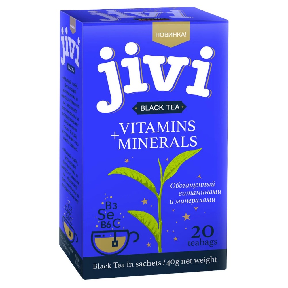 Чай черный JIVI с витаминами и минералами 20х2 г