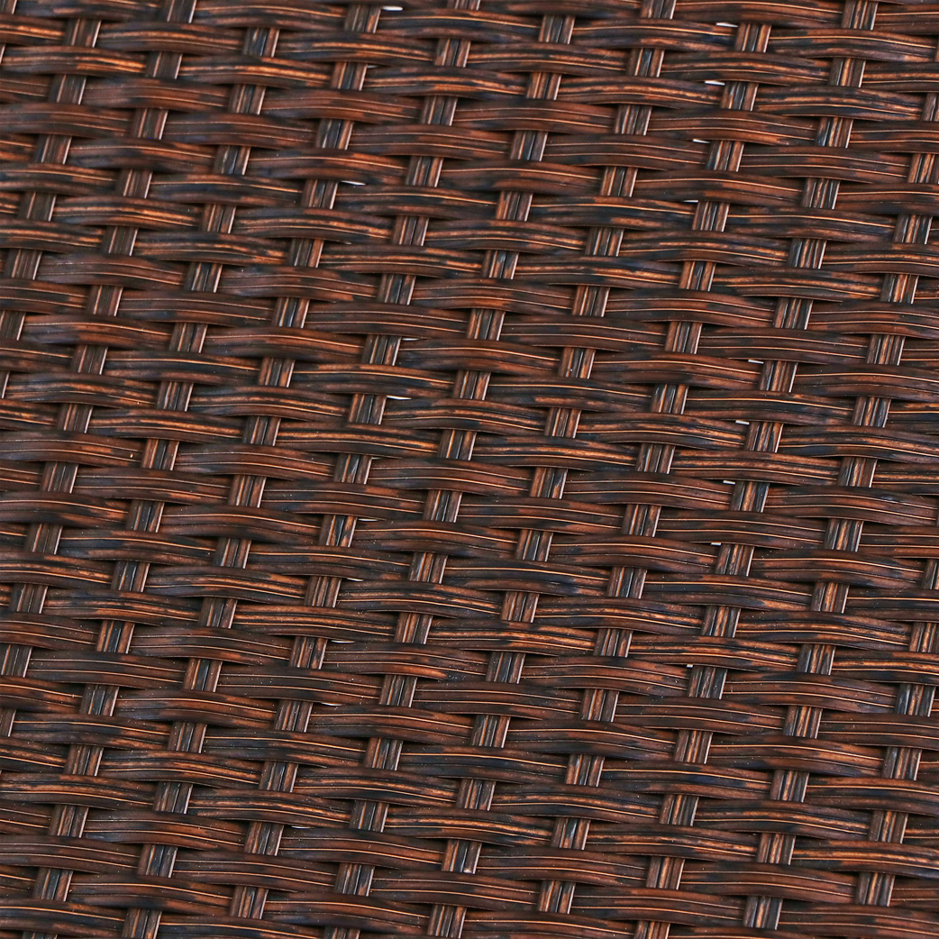 Шезлонг плетеный с подлокотниками Obt 201х71х35-89см искусственный ротанг, цвет коричневый - фото 10
