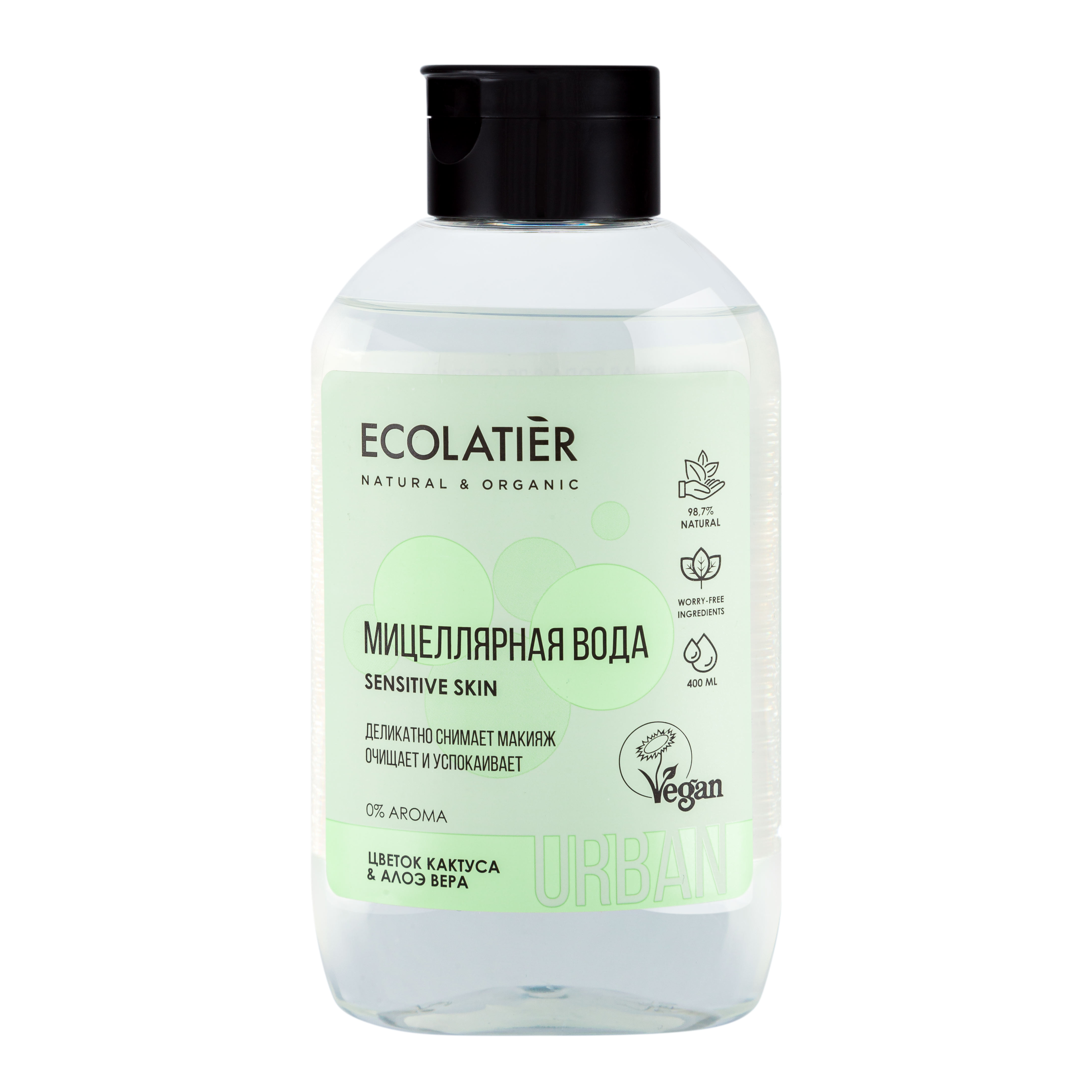 Мицеллярная вода для снятия макияжа Ecolatier Цветок кактуса & Алоэ вера 400 мл - фото 1