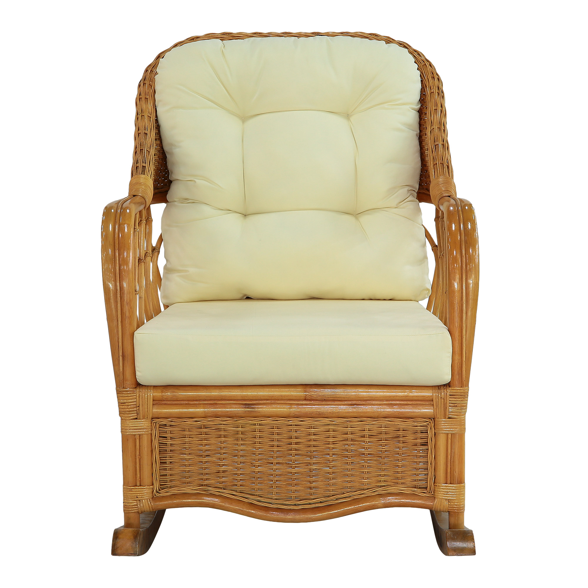 Кресло-качалка Rattan grand honey с подушками, цвет коричневый - фото 2