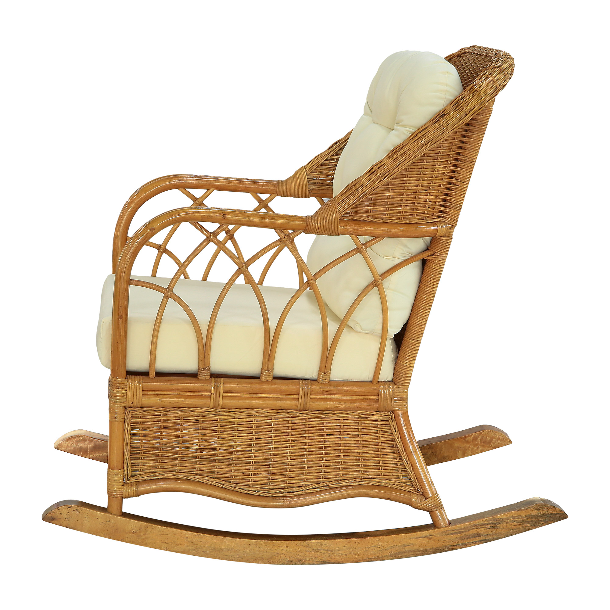 Кресло-качалка Rattan grand honey с подушками, цвет коричневый - фото 3