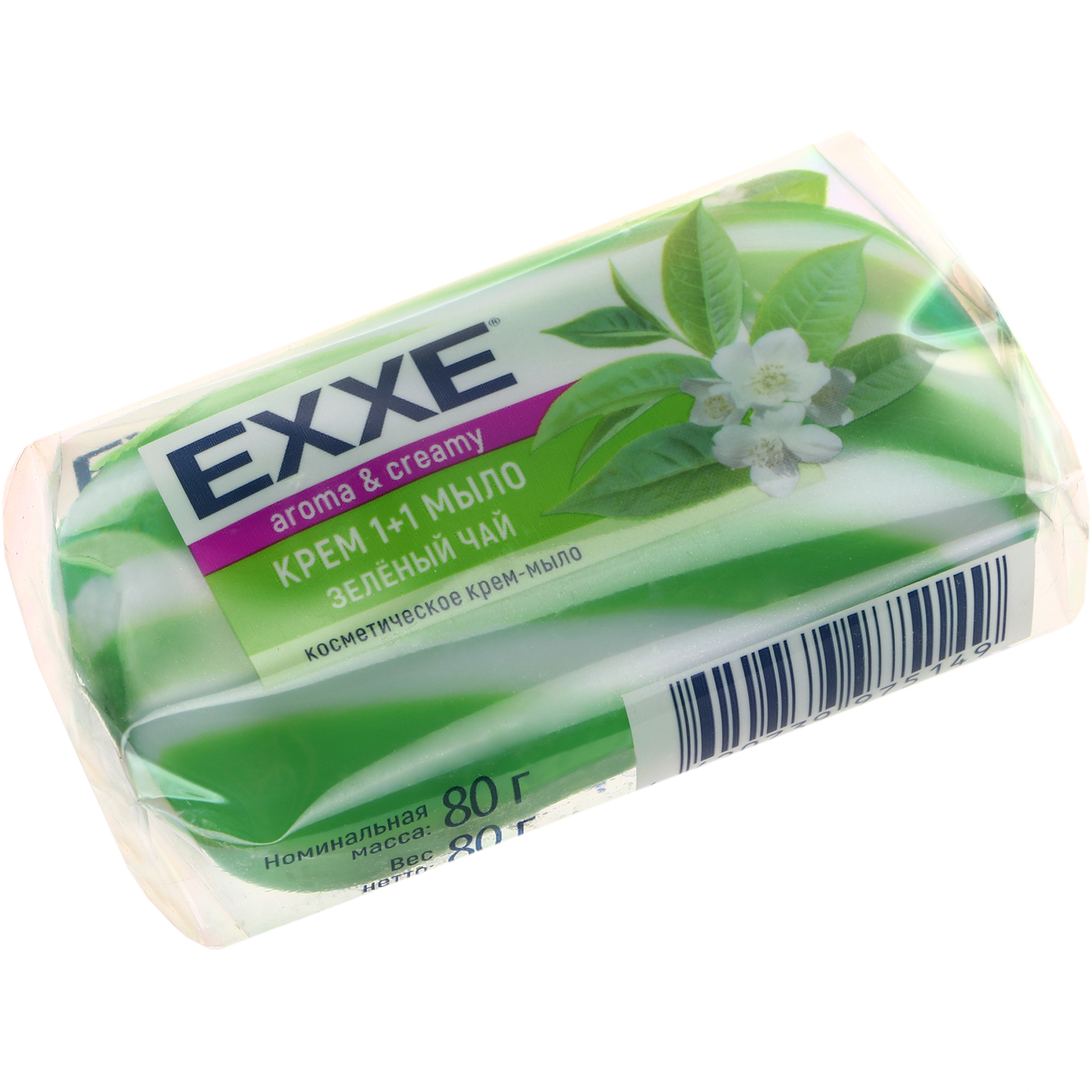 Крем -мыло Exxe зеленый чай 80 г зеленое - фото 1