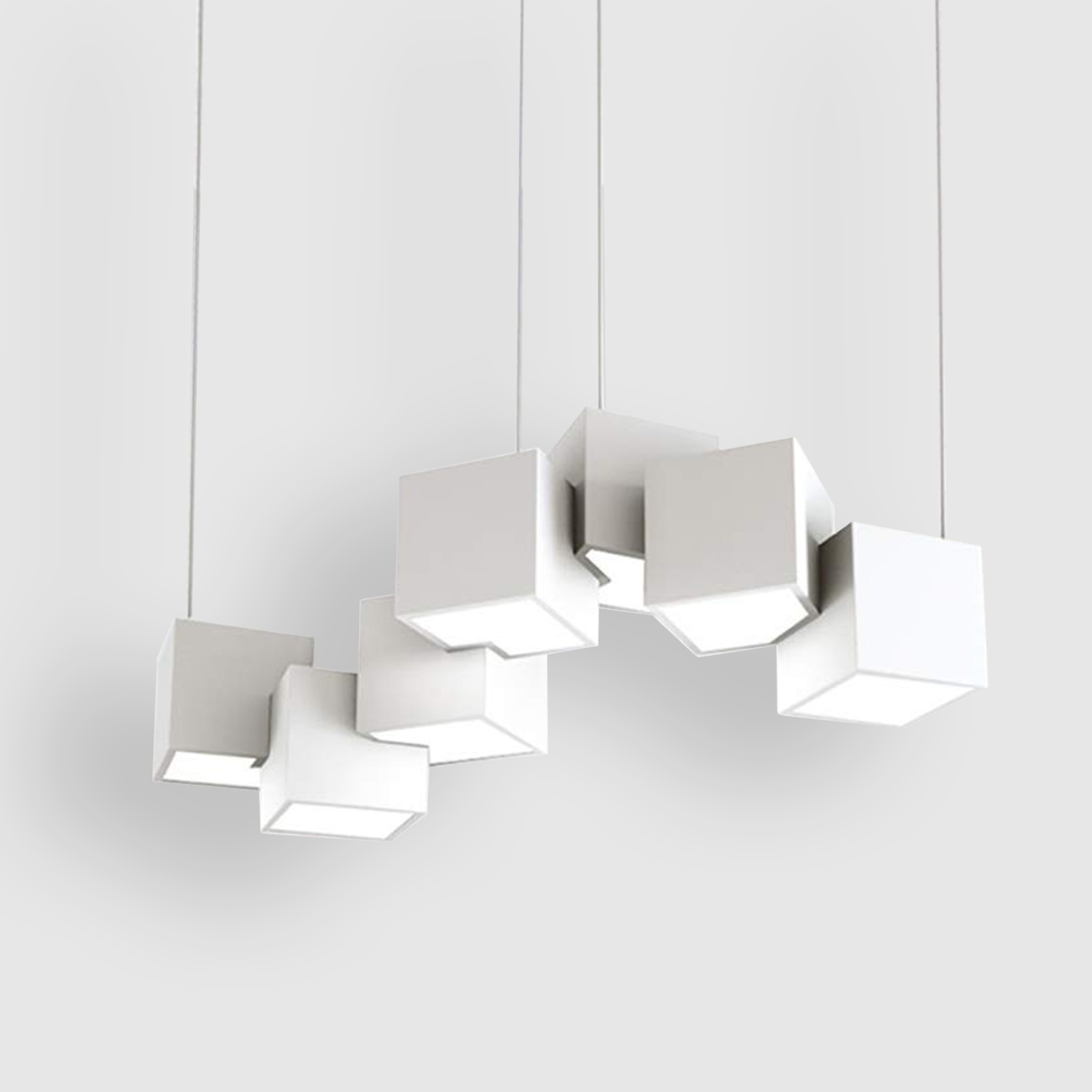 Светильник потолочный Simig Lighting LED Куб PL877-7WHITE, цвет белый - фото 1