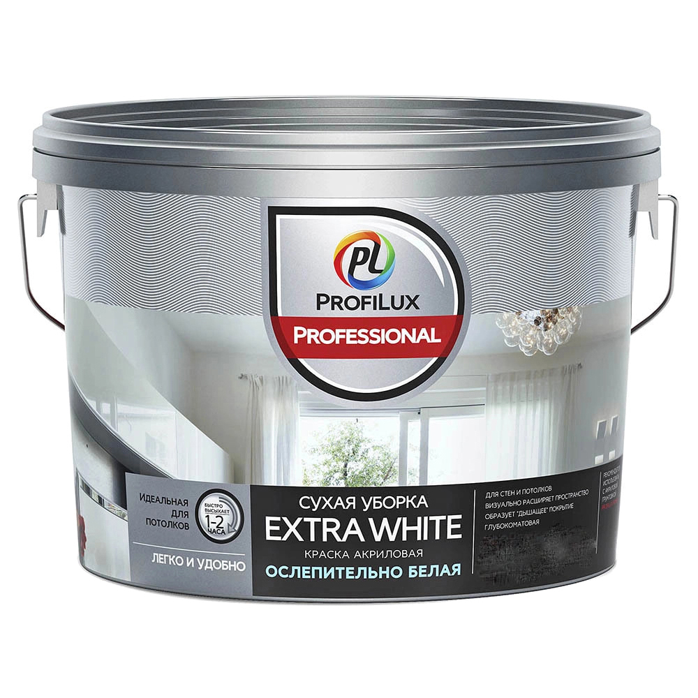 фото Краска водно-дисперсионная professional profilux extra white 2,5 кг