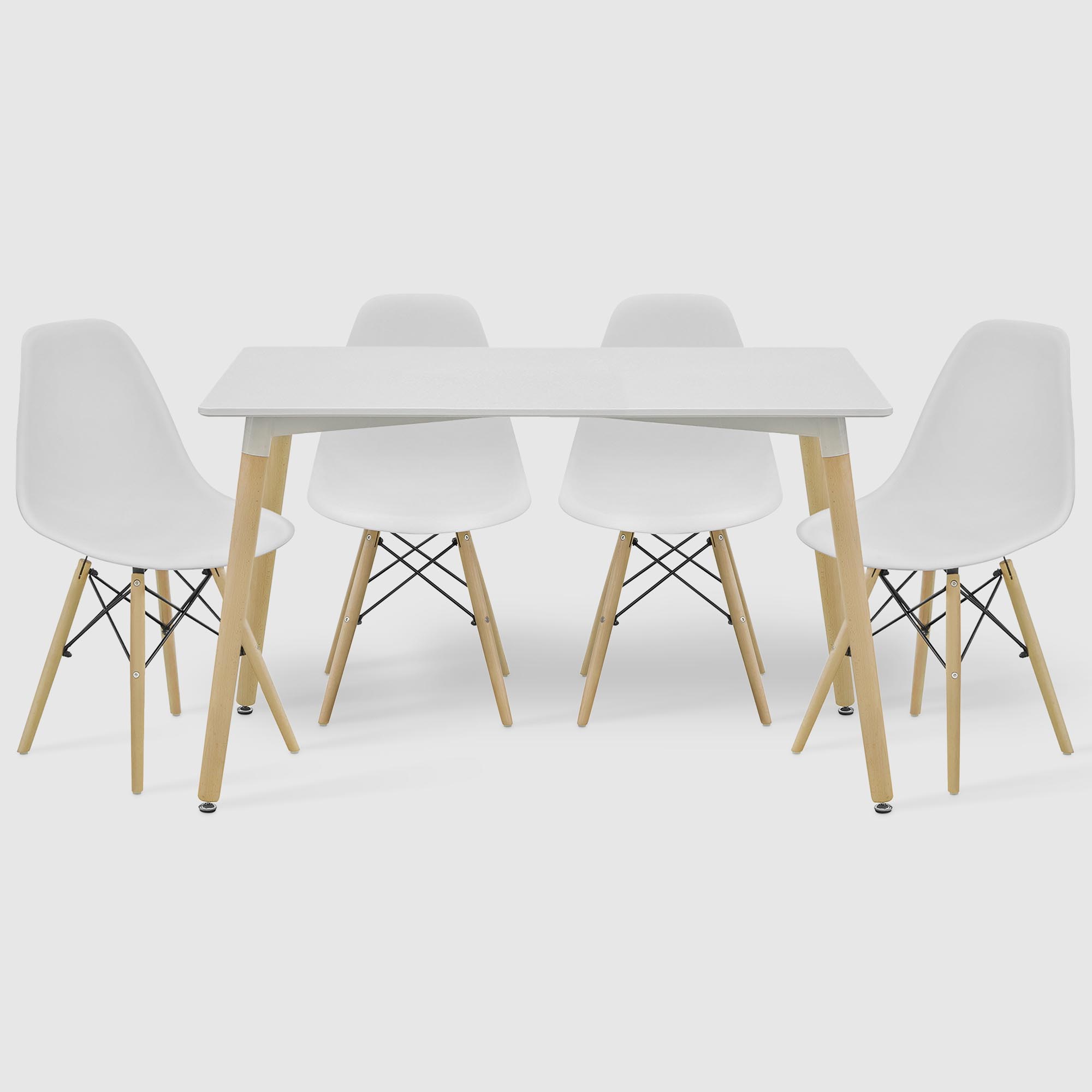Комплект: стол Langfang Грейс + 4 стула Оливия белый