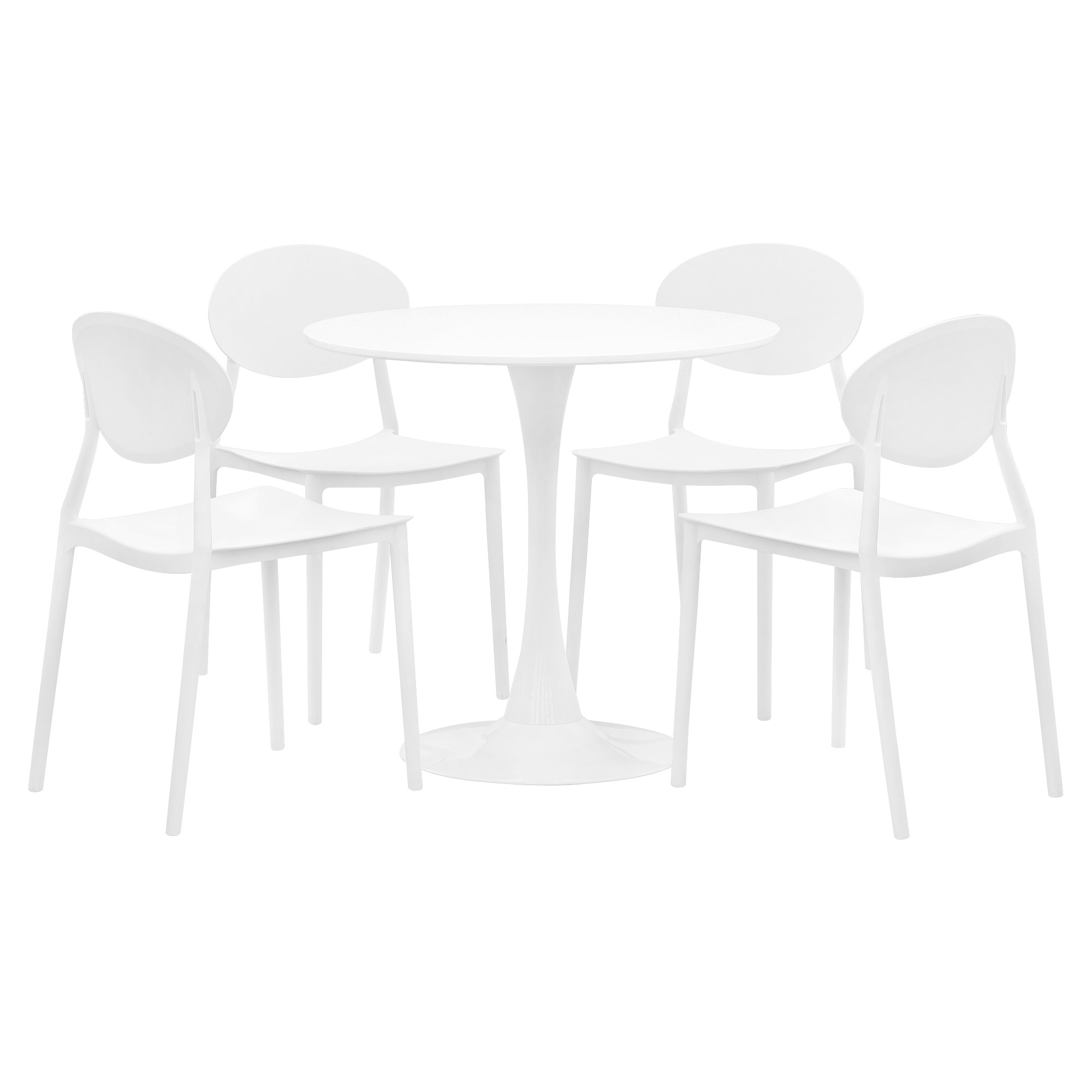 Комплект Langfang: стол + 4 стула Венера белый - фото 1