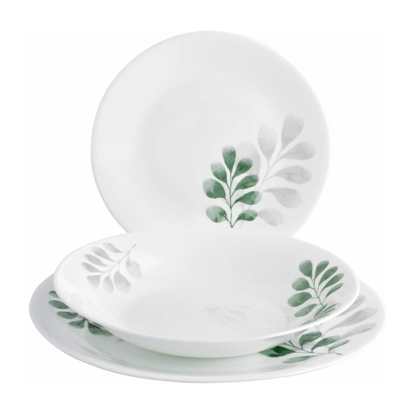 фото Набор посуды bormioli rocco white botanica verde 18 предметов