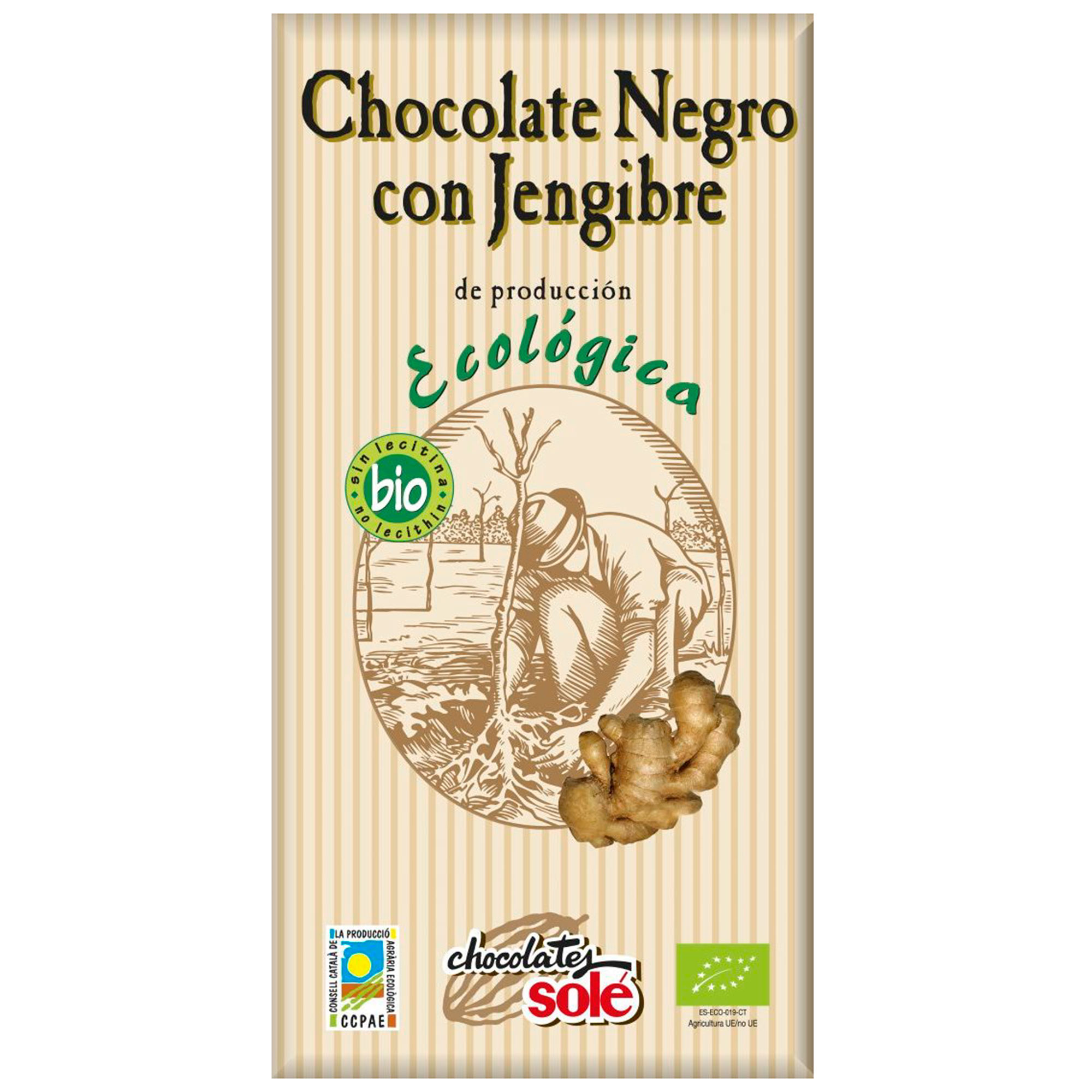 Шоколад темный Sole 56% с имбирем 100 г