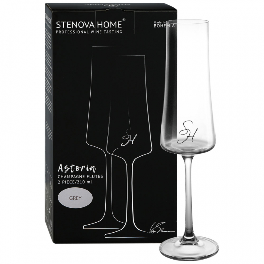 Набор фужеров Stenova Home Astoria Grey 210 мл 2 шт, цвет серый - фото 2