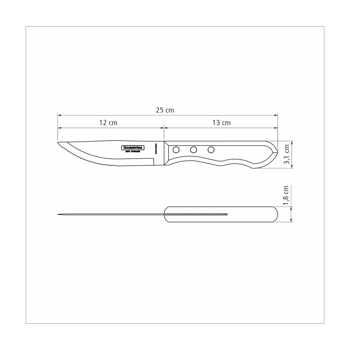 фото Нож для стейков tramontina jumbo polywood 13 см