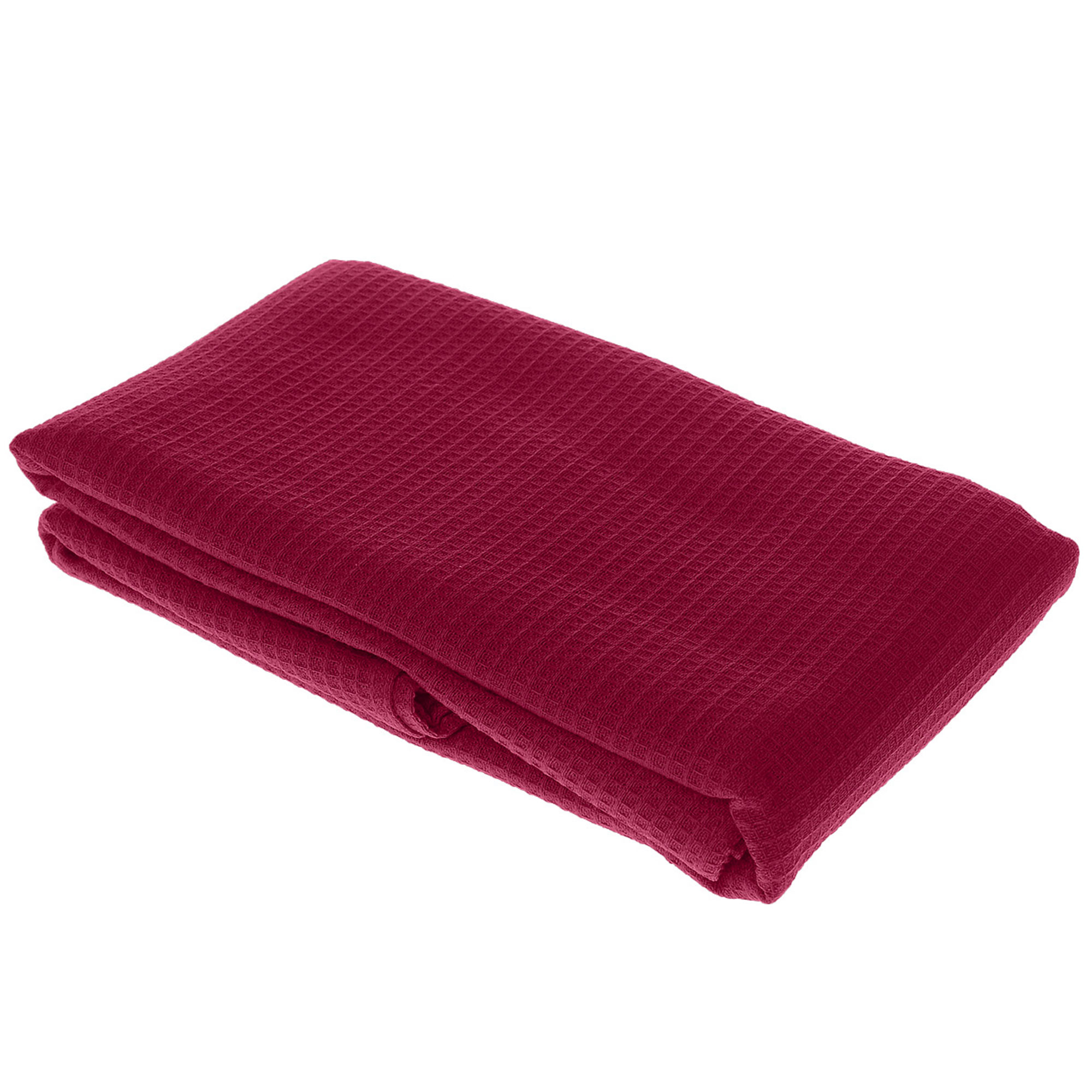 Вафельное полотенце-простынь банное, красное 80x150 см 