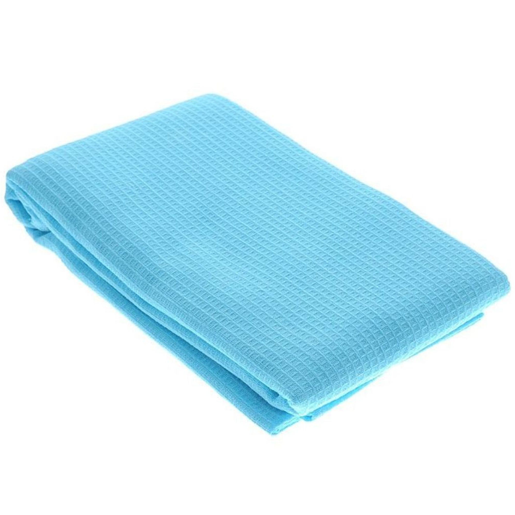Вафельное полотенце-простынь банное, голубое 80x150 см 
