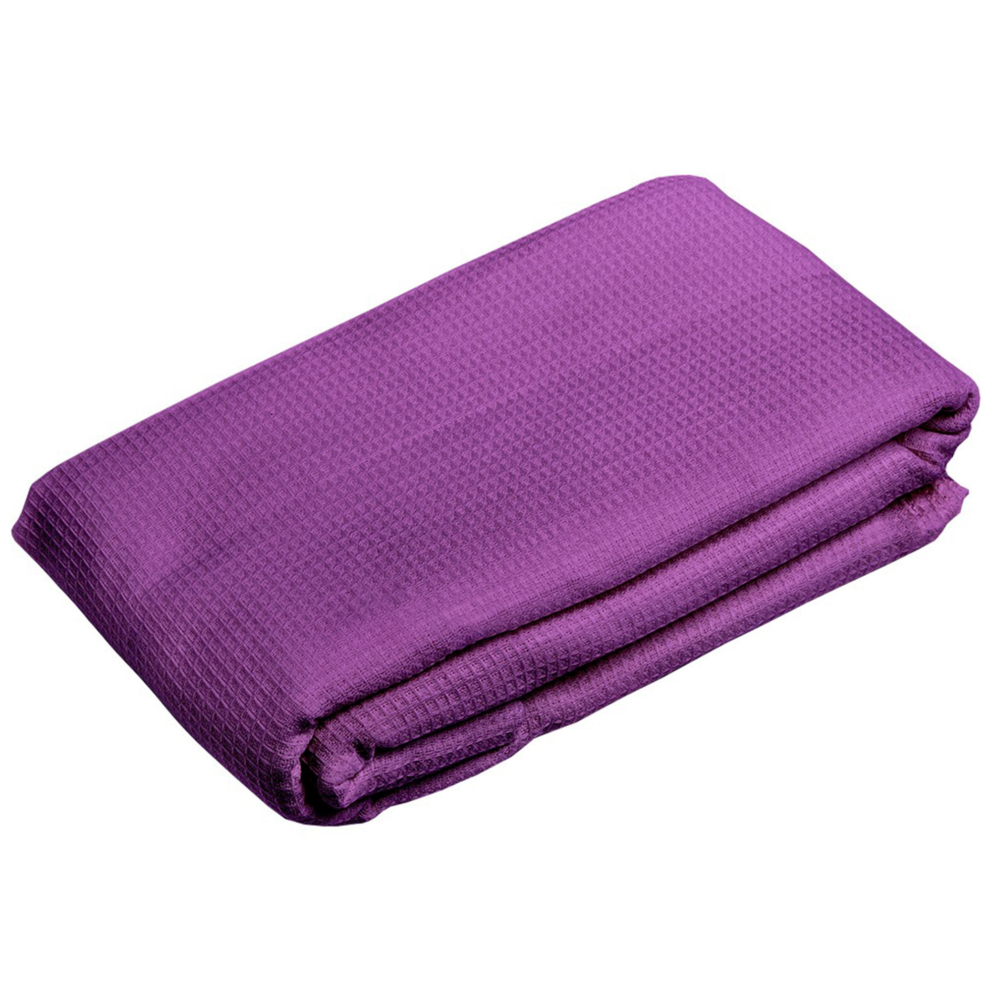 фото Вафельное полотенце-простынь банное, фиолетовое 80x150 см "банные штучки"