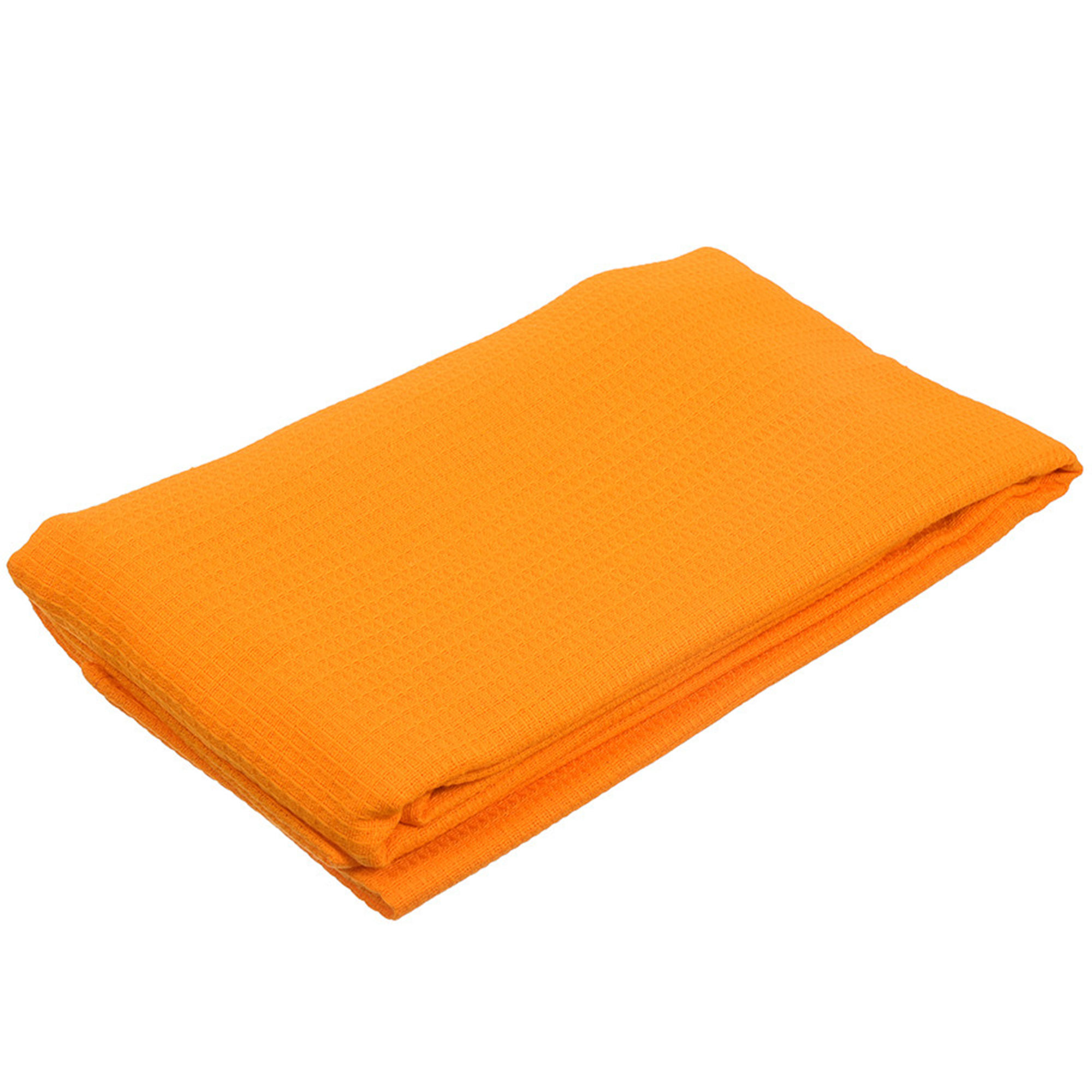 фото Вафельное полотенце-простынь банное, оранжевое 80x150 см "банные штучки"