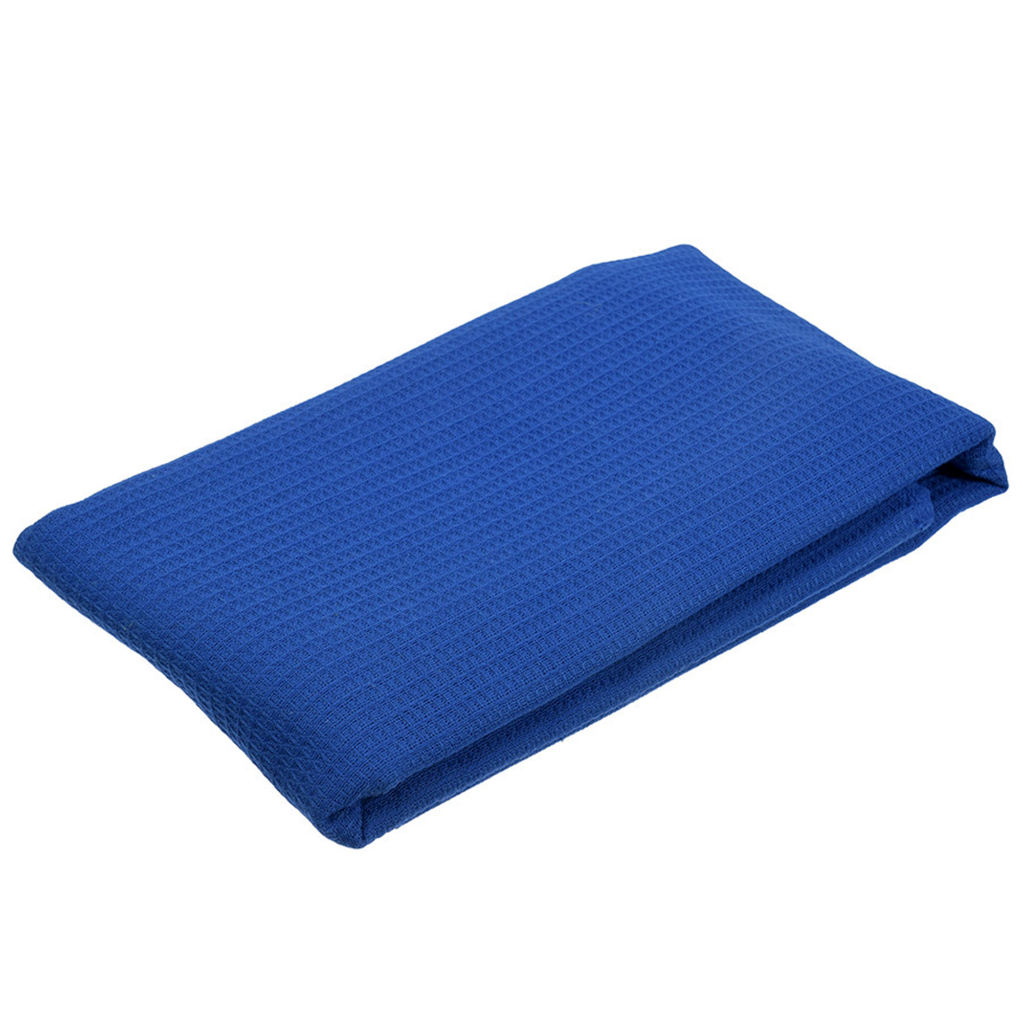фото Вафельное полотенце-простынь банное, синее 80x150 см "банные штучки"