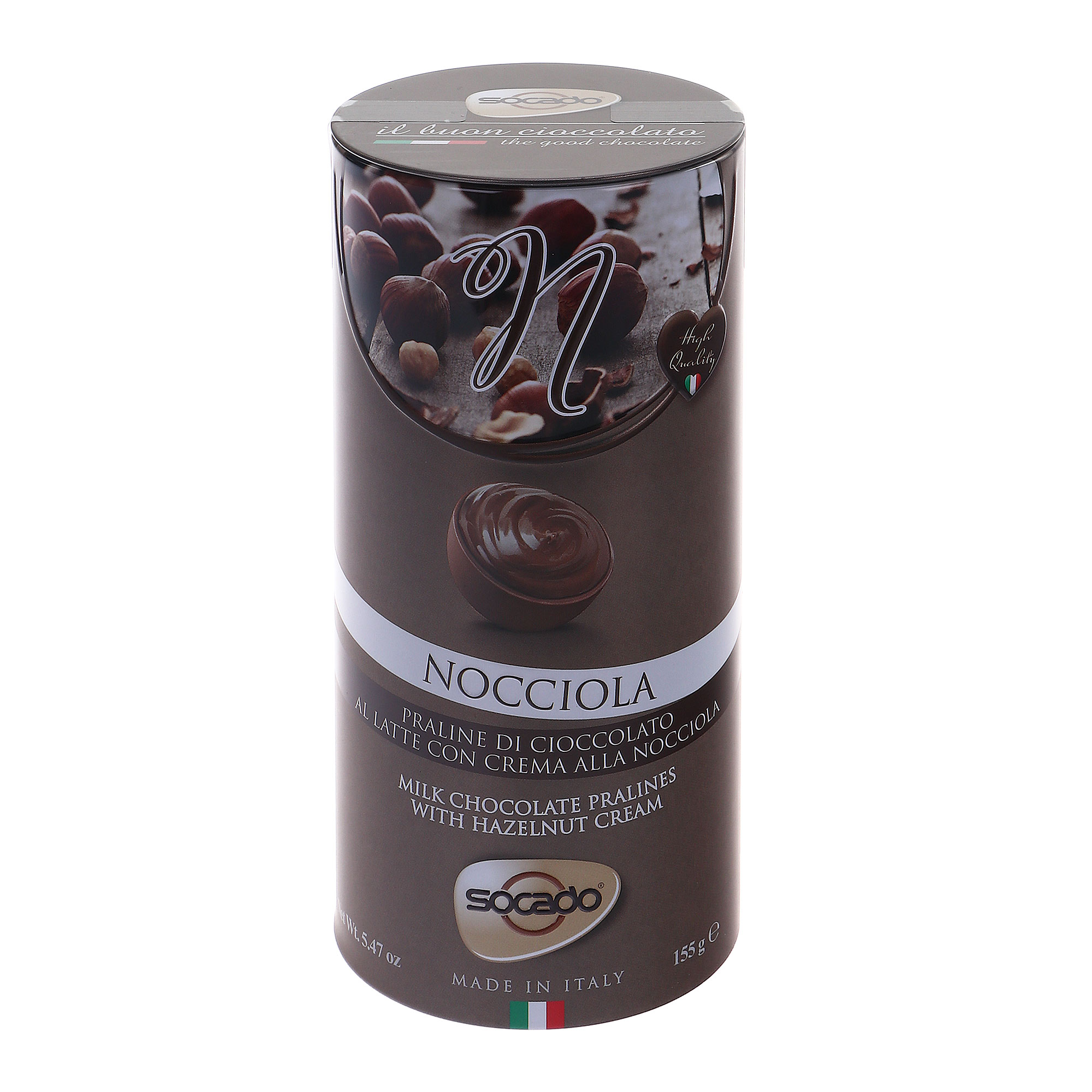 фото Пралине socado с молочным шоколадом, фундуком и кремом, 155 г