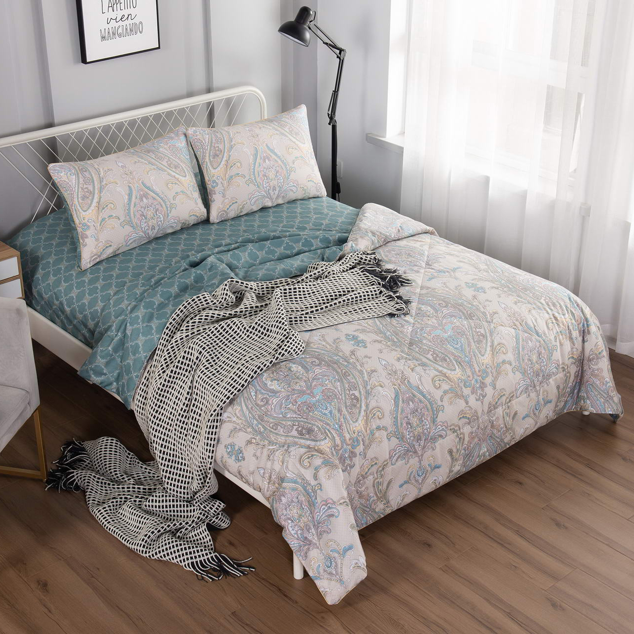 Комплект постельного белья Sofi De Marko Ришелье №7 с одеялом Евро, цвет мультиколор, размер Евро - фото 2