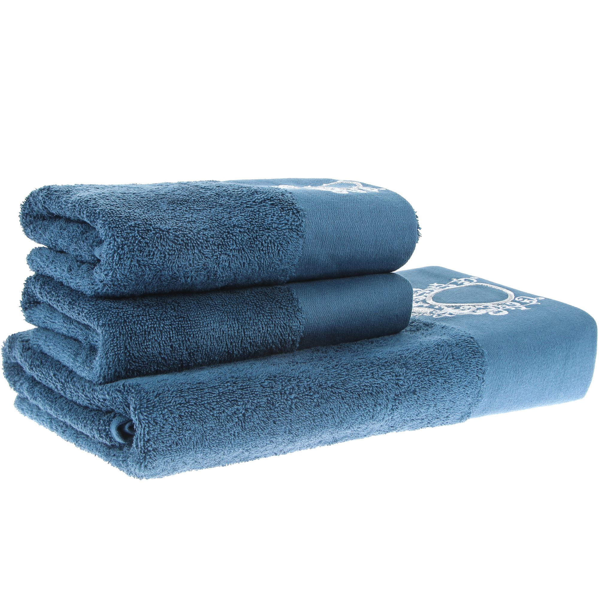Набор полотенец Asil Royal 2 шт х 45х70 см, 1 шт х 70х140 см махровые синие, цвет синий - фото 2