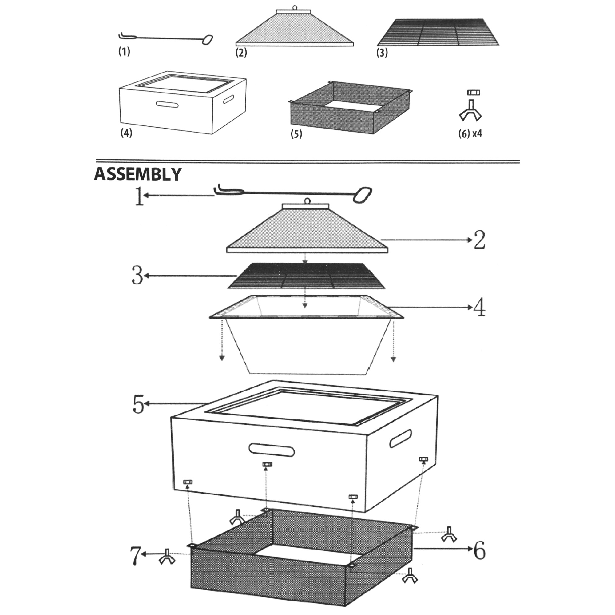 фото Набор koopman bbq камин садовый с кочергой 53x41 см