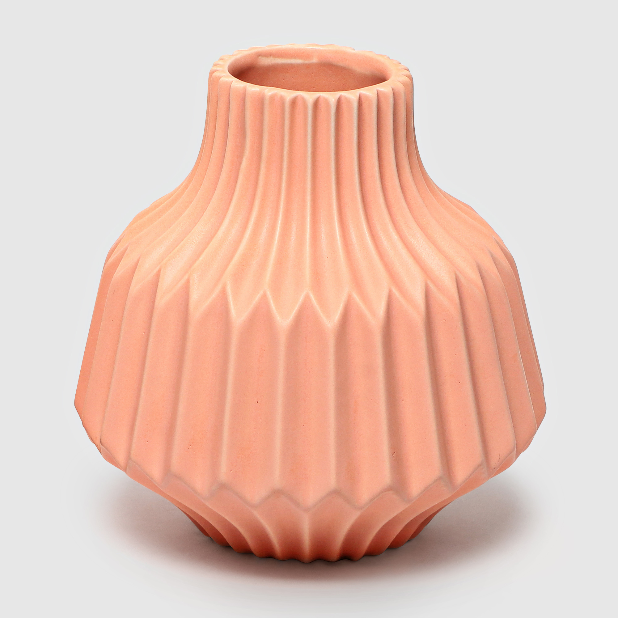 фото Ваза s&a ceramic граненая розовая 10х10х12 см