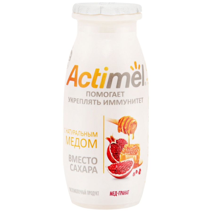 Напиток кисломолочный Actimel Мед, гранат 2,2% 95 г - фото 1