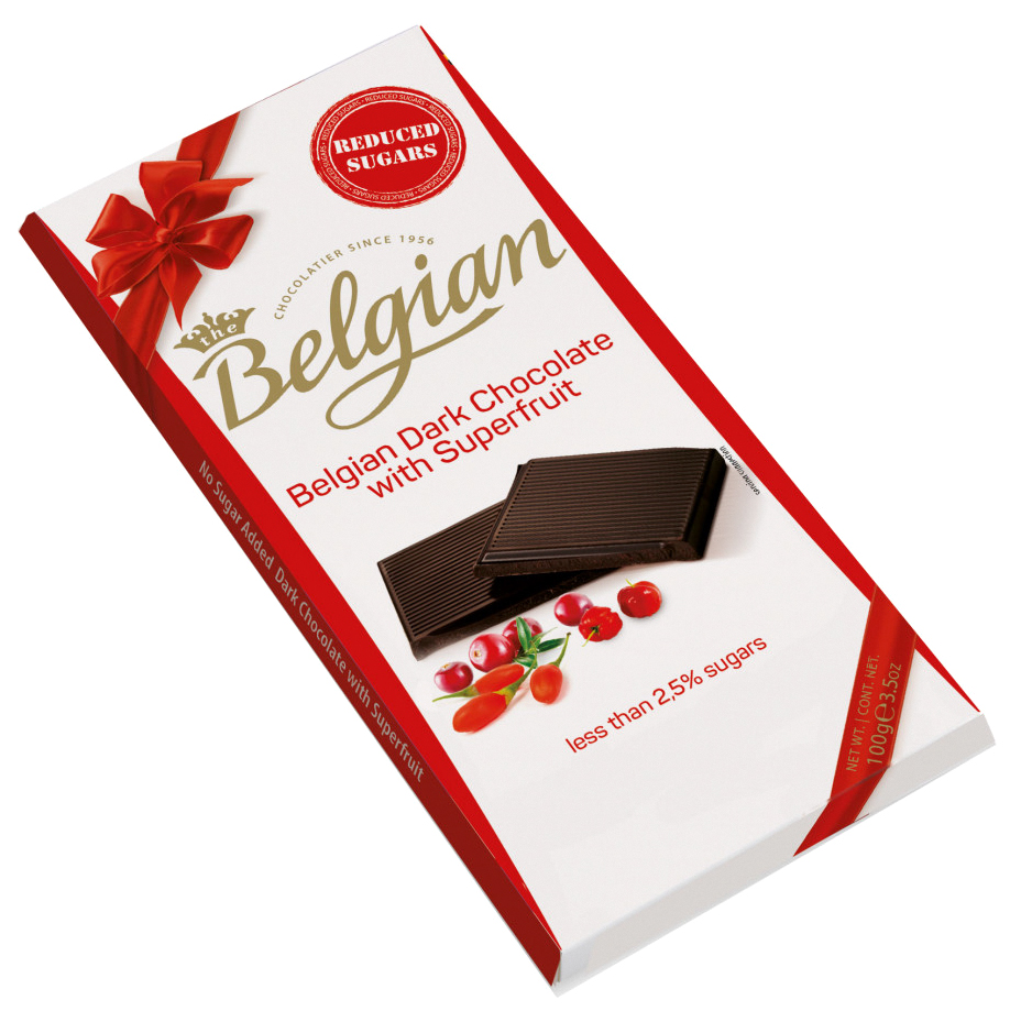 

Шоколад темный Belgian с клюквой и годжи без сахара 100 г