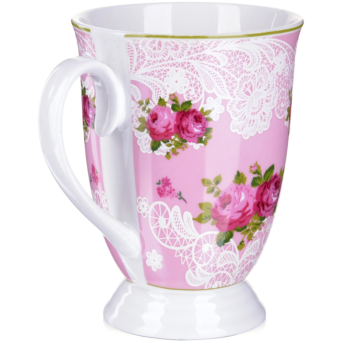 фото Кружка loraine цветы розовая 330 мл