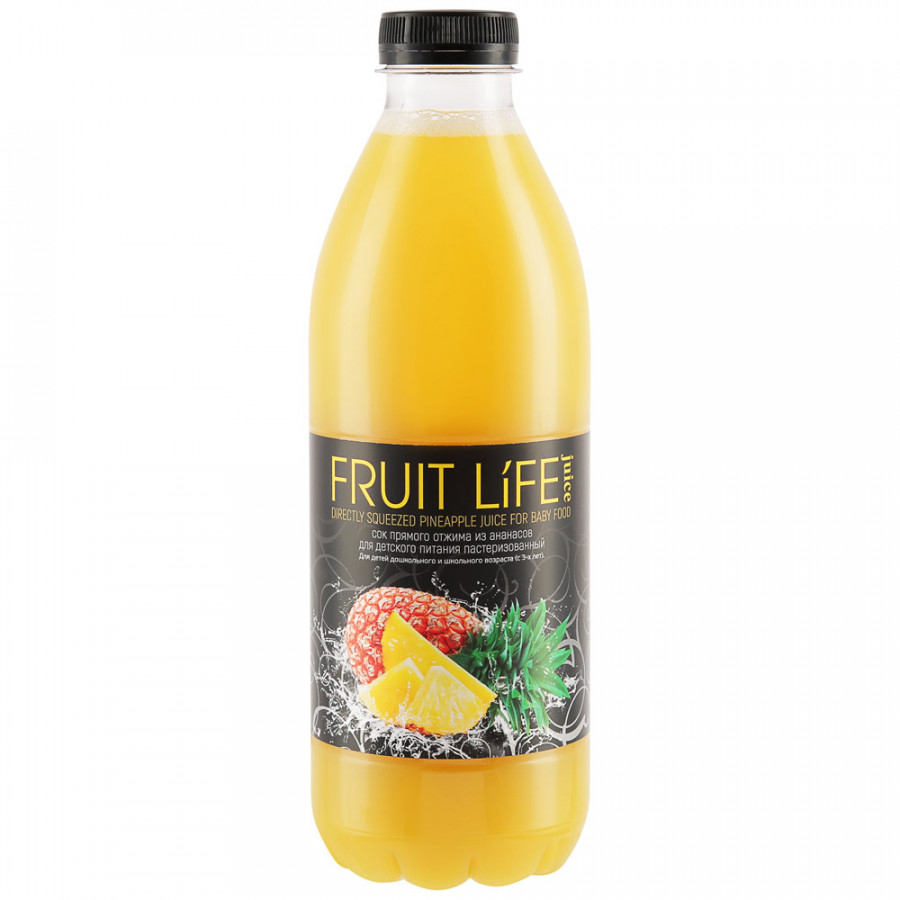 Сок ананасовый Fruit Life Juice прямого отжима с 3-ех лет, 1 л