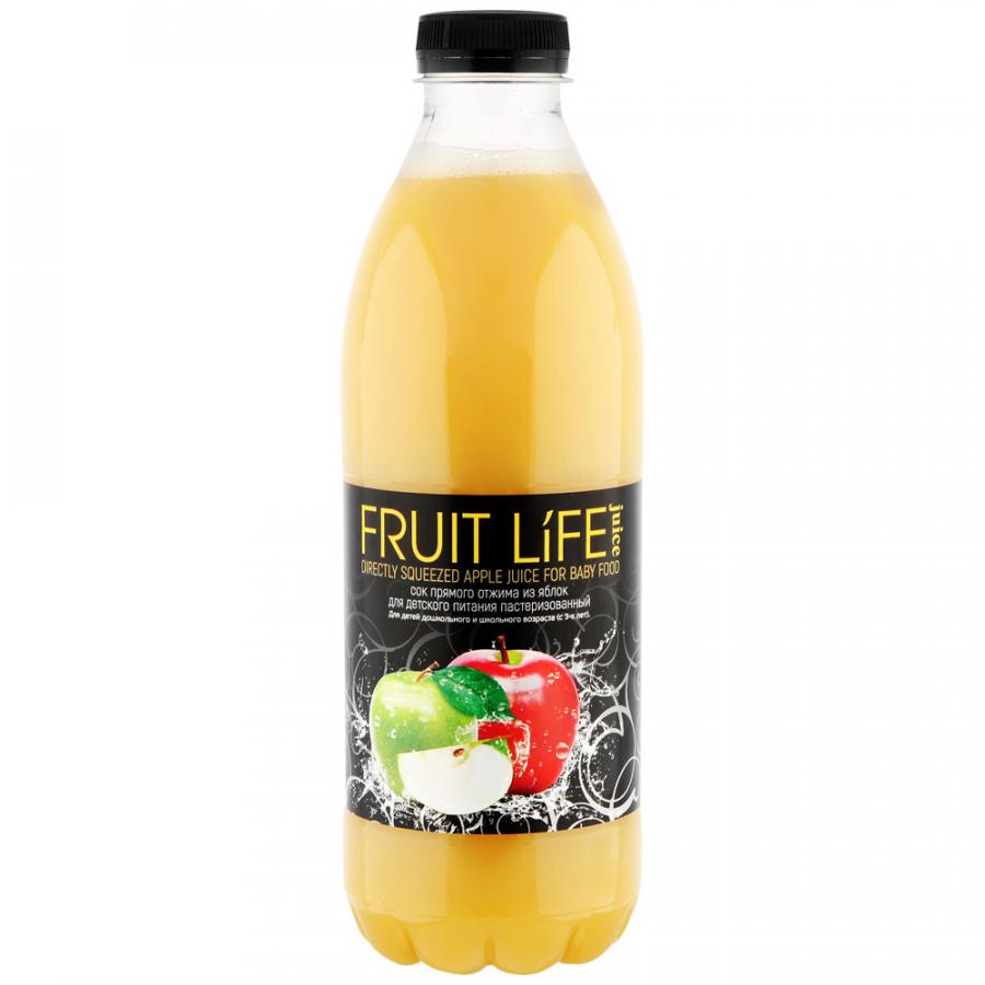 Сок яблочный Fruit Life Juice прямого отжима с 3-ех лет, 1 л