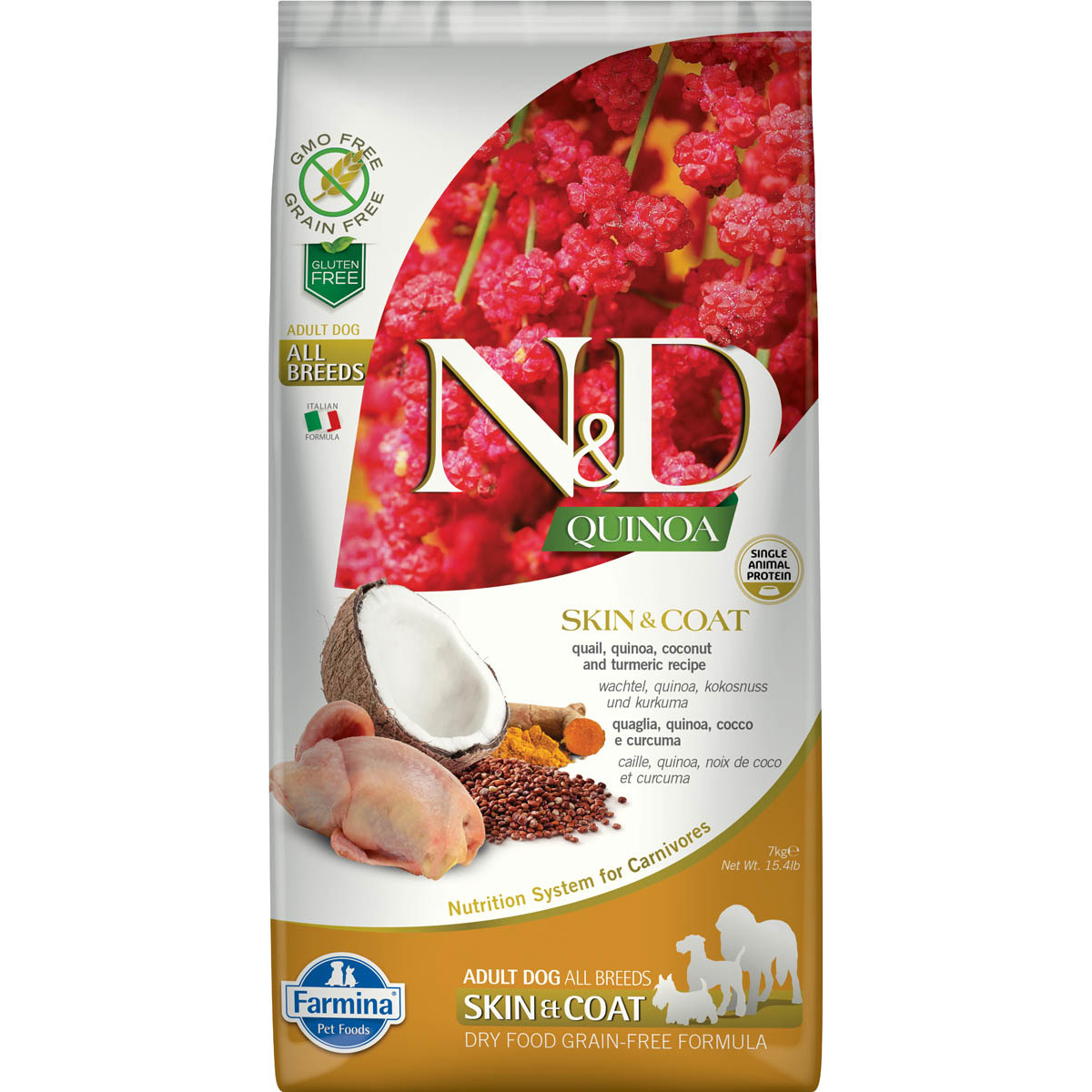 фото Корм для собак farmina n&d quinoa для здоровья кожи и шерсти с перепелом и киноа 2,5 кг