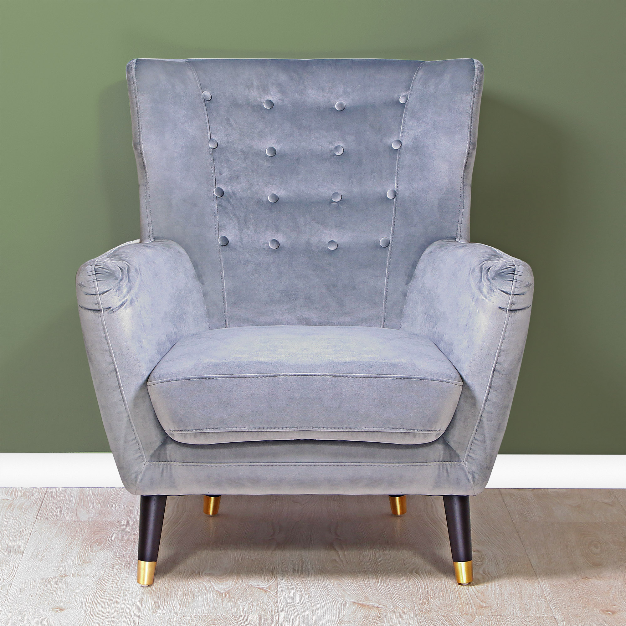 Кресло Liyasi Элфи серое 80x81x93 см Велюр, цвет серый - фото 2