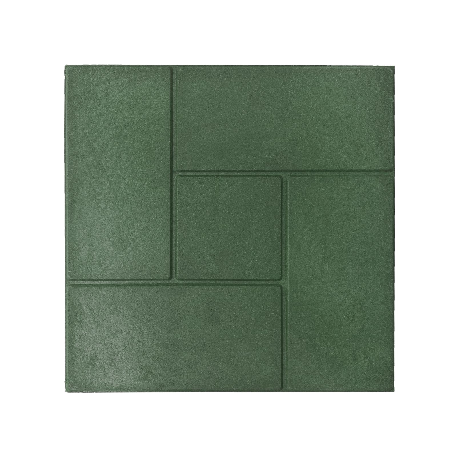 Плитка резиновая Экогум Калифорния 35х35см, толщина 20мм, цвет зеленый, 4шт/уп