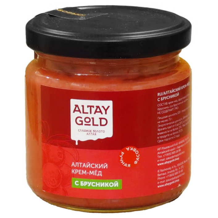 

Крем-мед Altay Gold с брусникой, 125 г