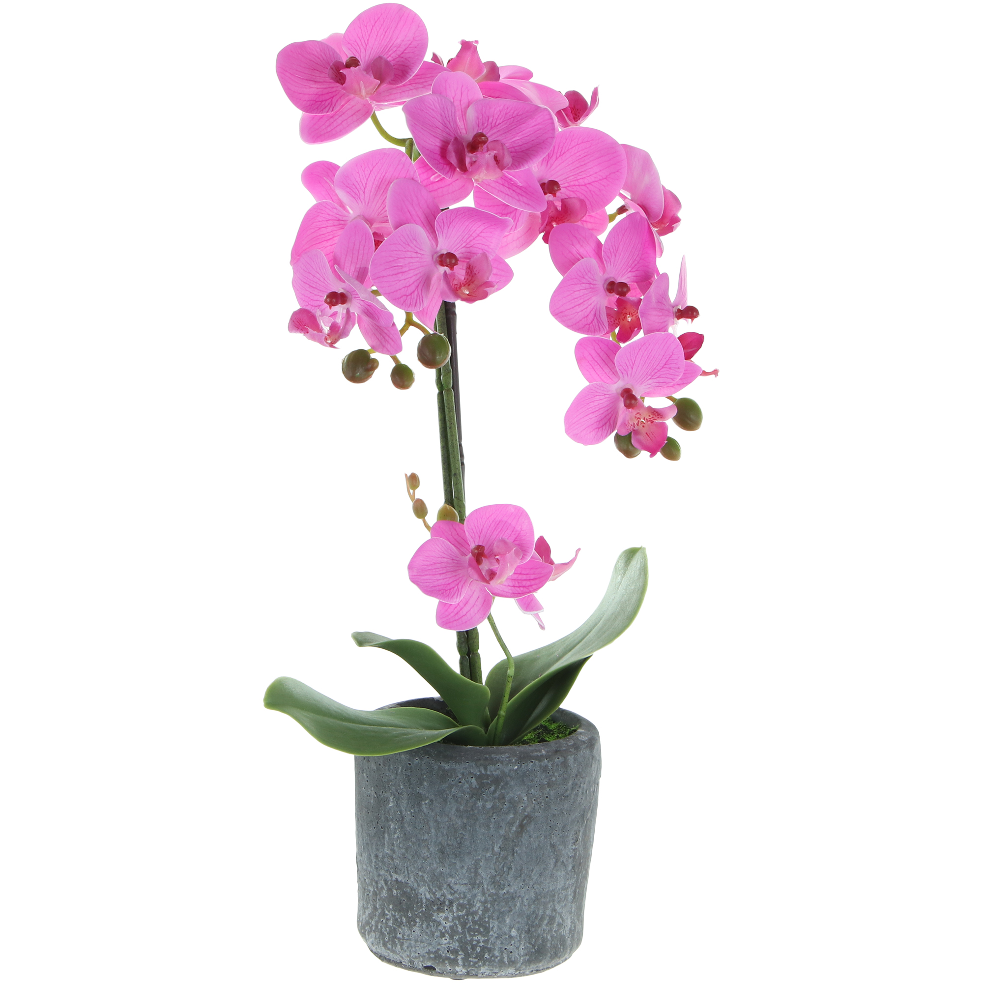 Цветок искусственный в горшке Fuzhou Light орхидея 3 цвета фуксия 42 см