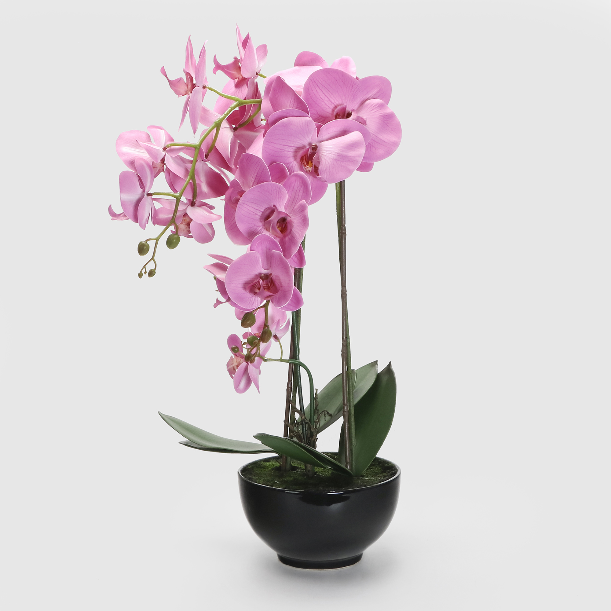 Цветок искусственный Орхидея в горшке 4 цвета 62 см