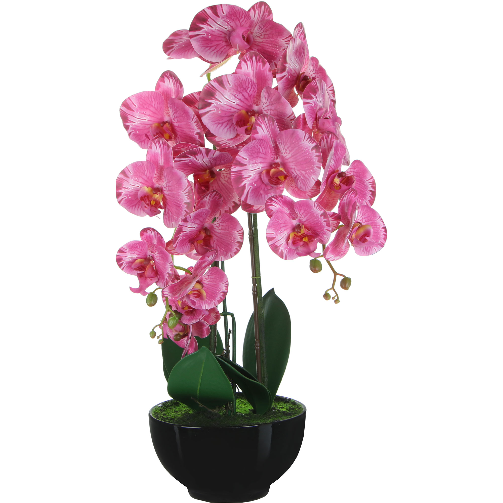 Цветок искусственный в горшке Fuzhou Light орхидея бордово-розовая, 4 цвета 62 см