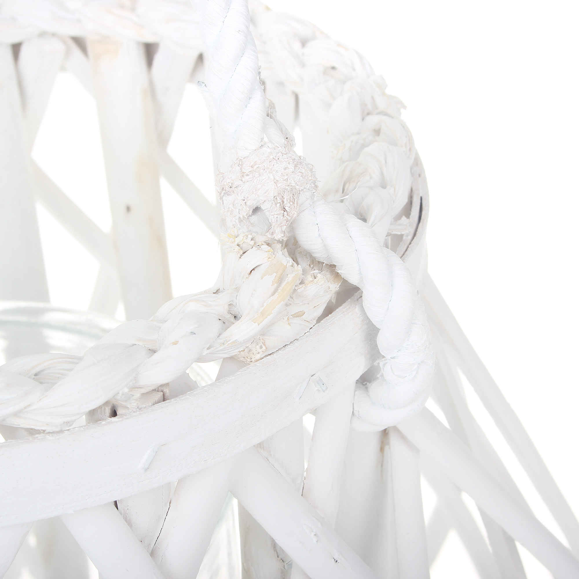 Фонарь Dekor pap плетенный 17х32х17 см, цвет белый - фото 2