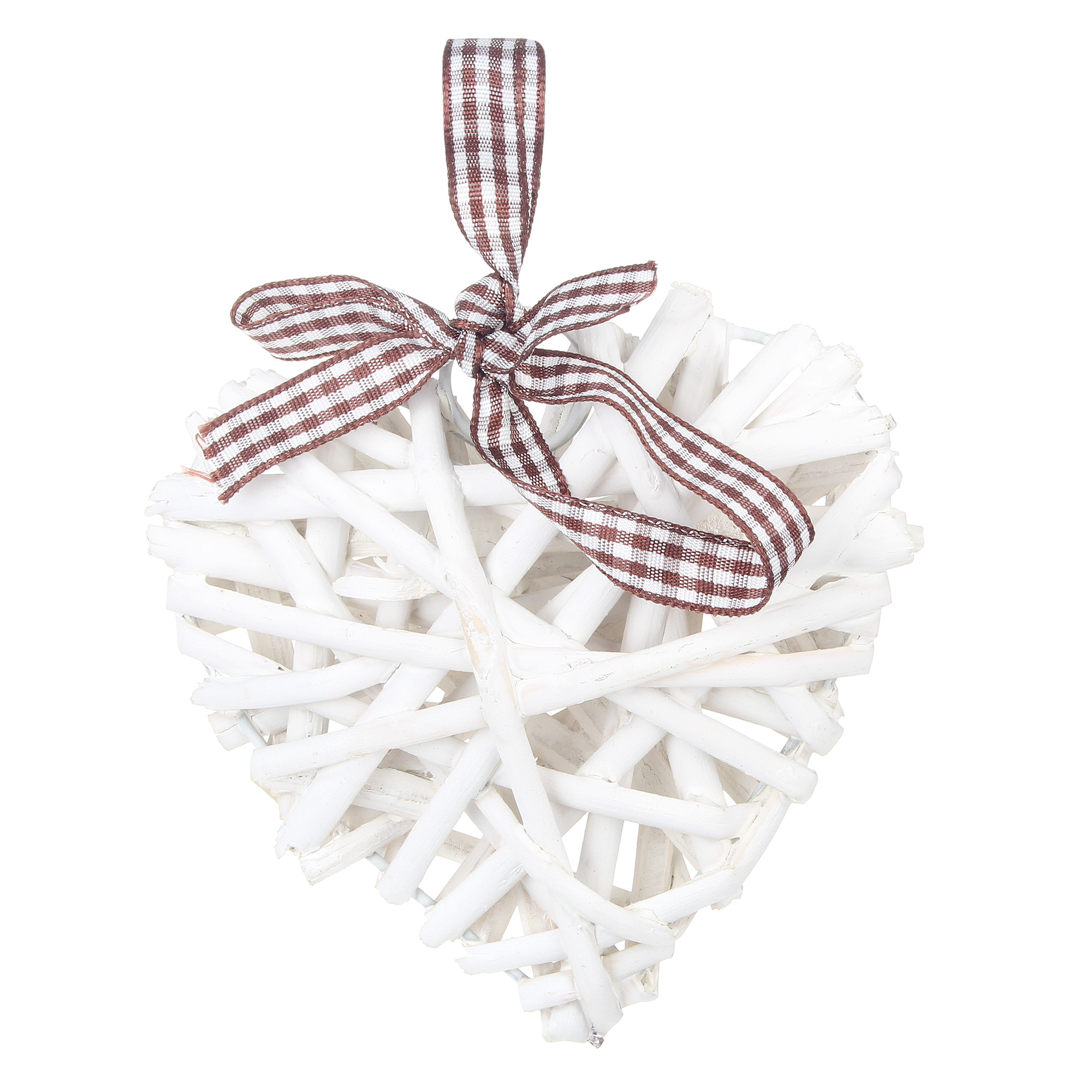 фото Плетёная подвеска dekor pap сердце белое 10 см