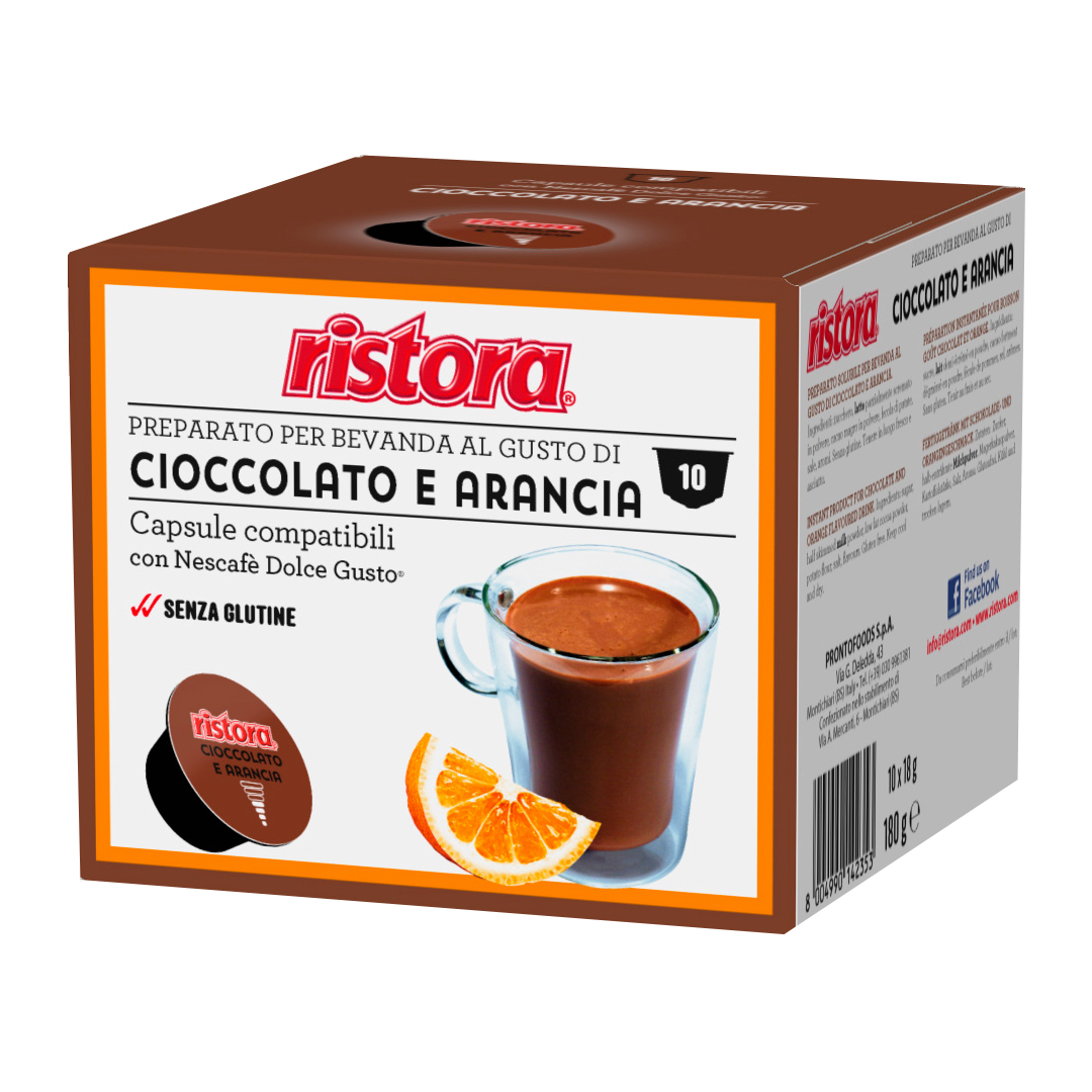 Горячий шоколад в капсулах RISTORA Arance Апельсин для системы Nescafe Dolce Gusto, 10 шт