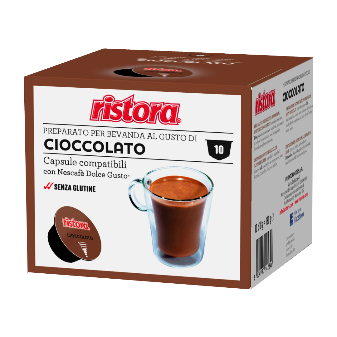 Горячий шоколад в капсулах RISTORA Cioccolato для системы Nescafe Dolce Gusto, 10 шт