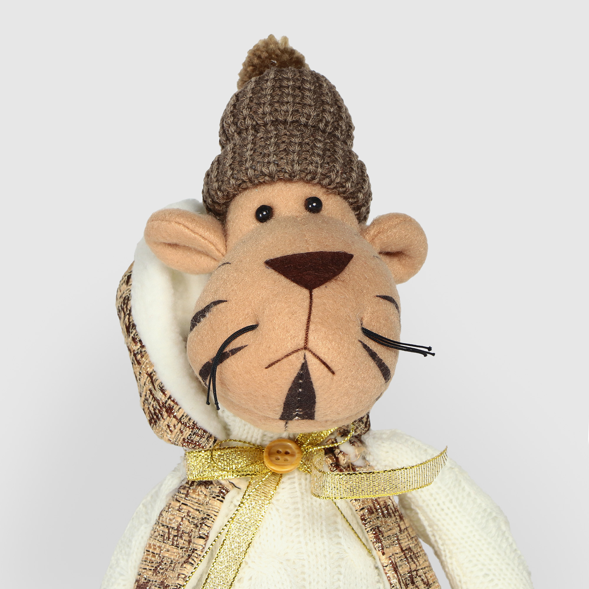 фото Новогодний декор sote toys тигр коричневый 30 см