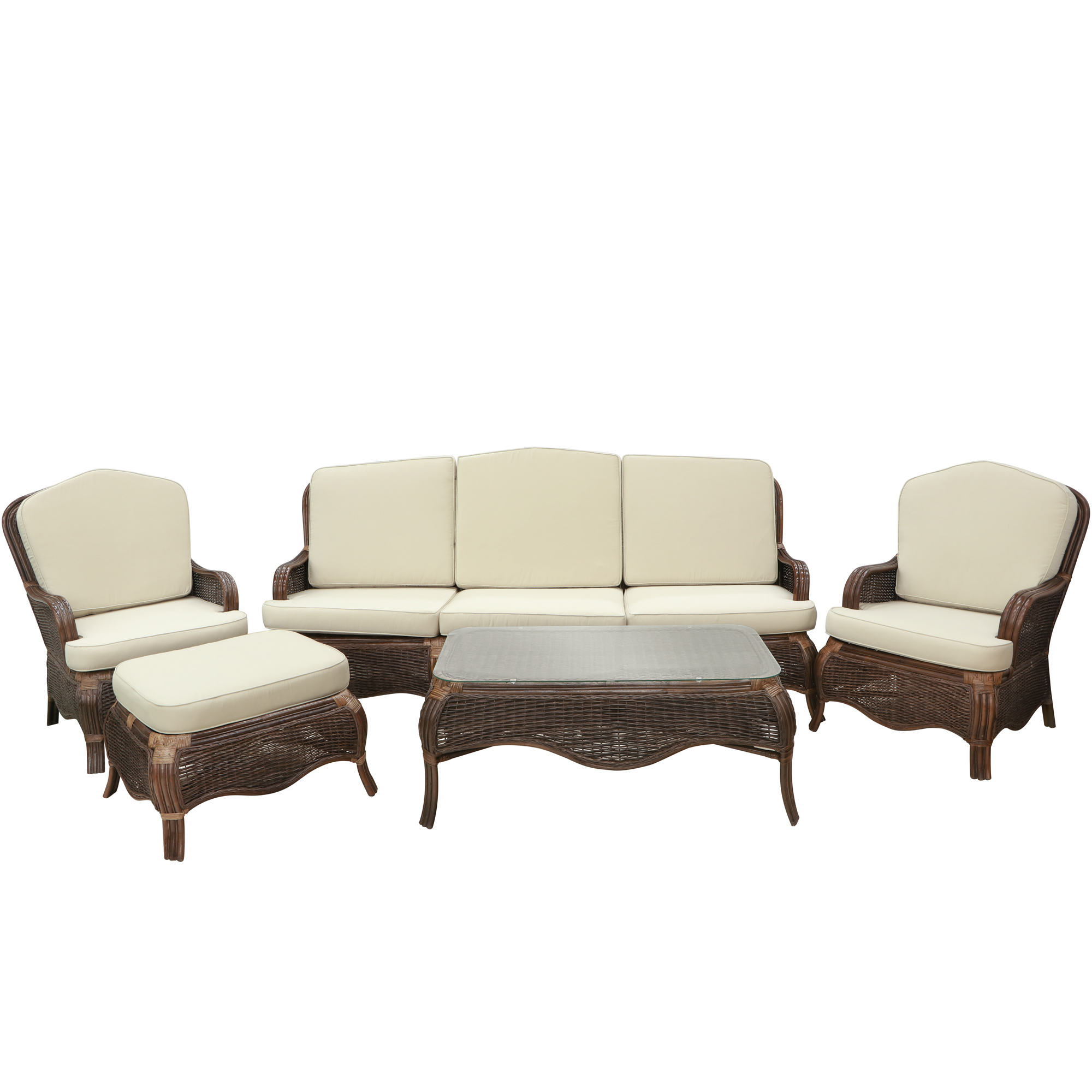 фото Комплект мебели rattan grand manchester medium brown с подушками 5 предметов