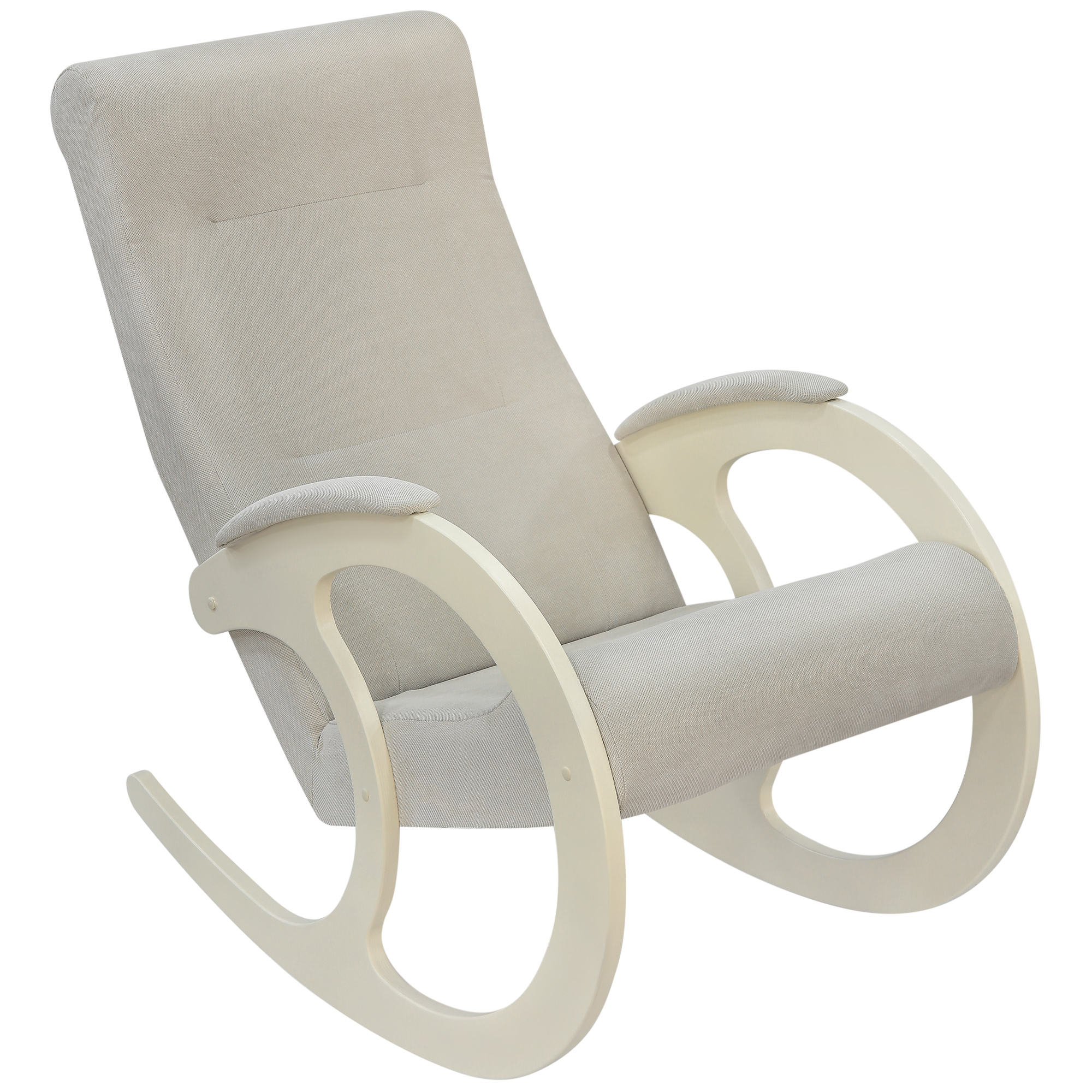 Кресло-качалка Комфорт-мебель Лара сливочный L grey v, цвет белый - фото 1