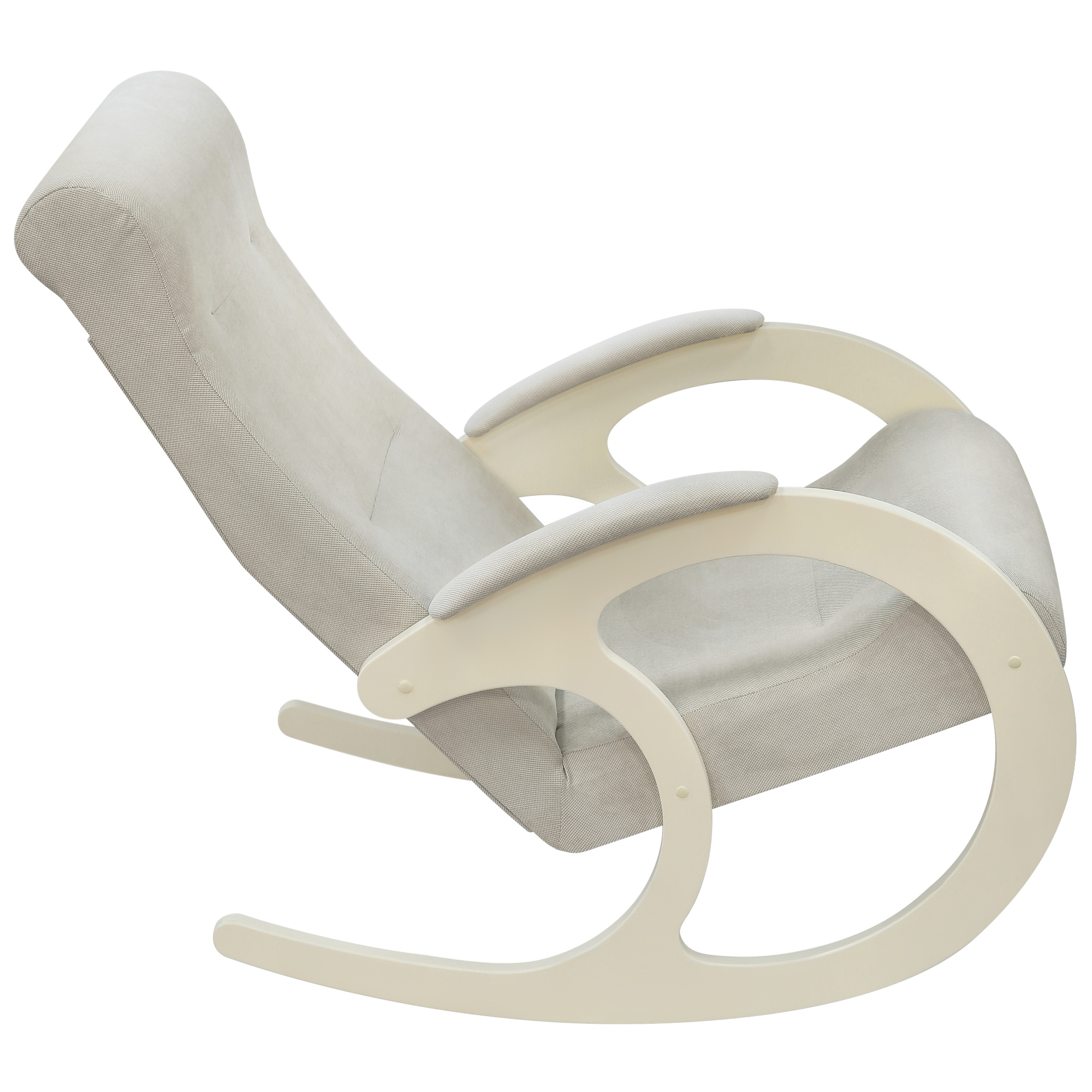 Кресло-качалка Комфорт-мебель Лара сливочный L grey v, цвет белый - фото 2