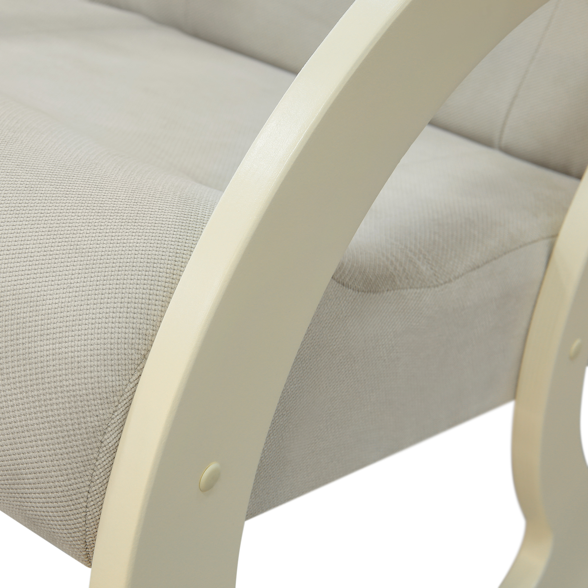 Кресло-качалка Комфорт-мебель Лара сливочный L grey v, цвет белый - фото 5